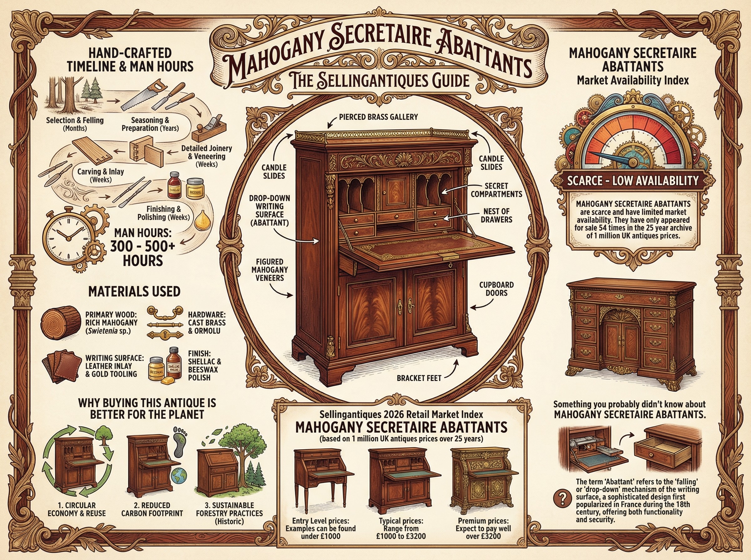 Mahogany Secretaire Abattants Guide Infographic