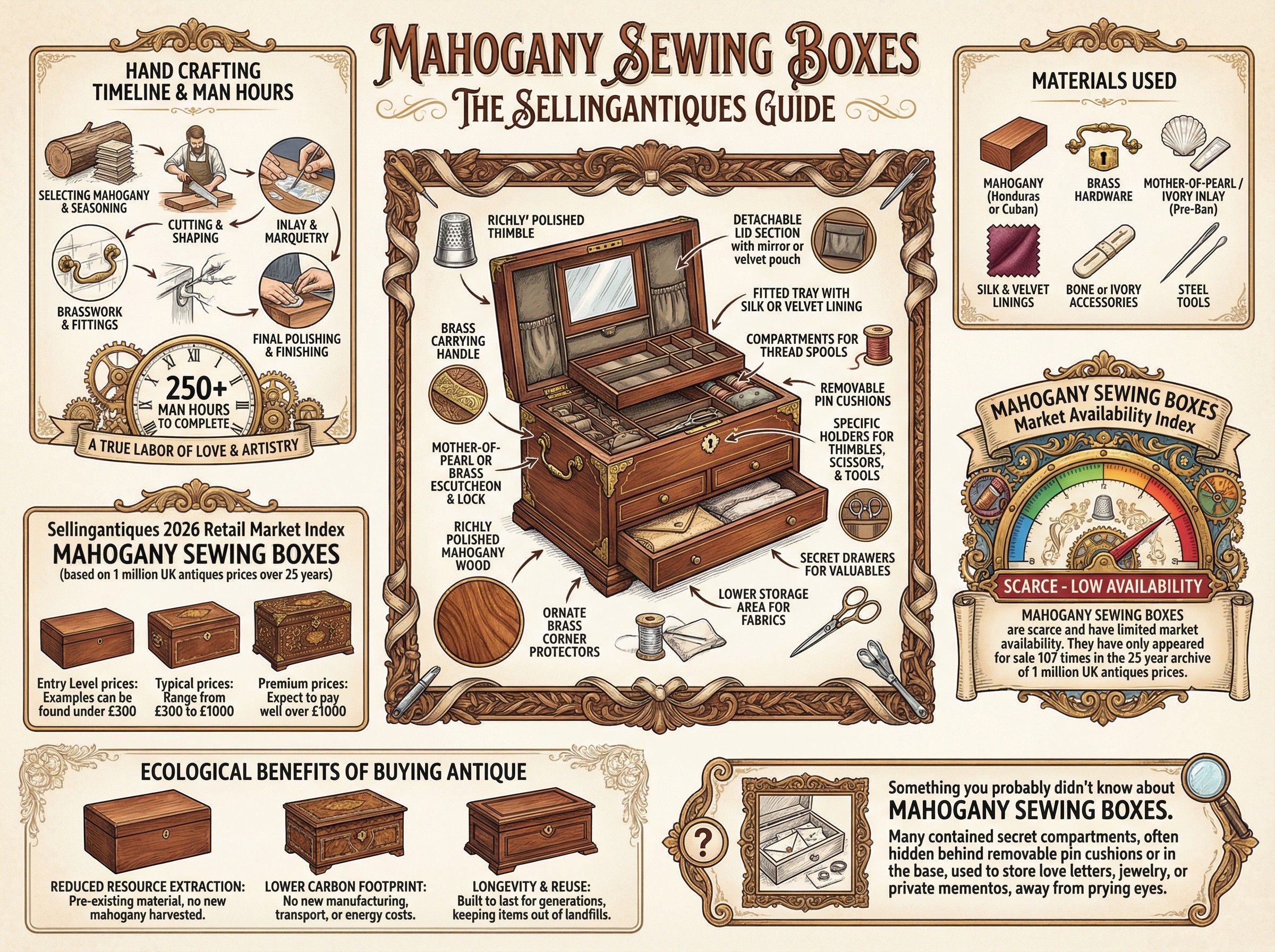 Mahogany Sewing Boxes Guide Infographic