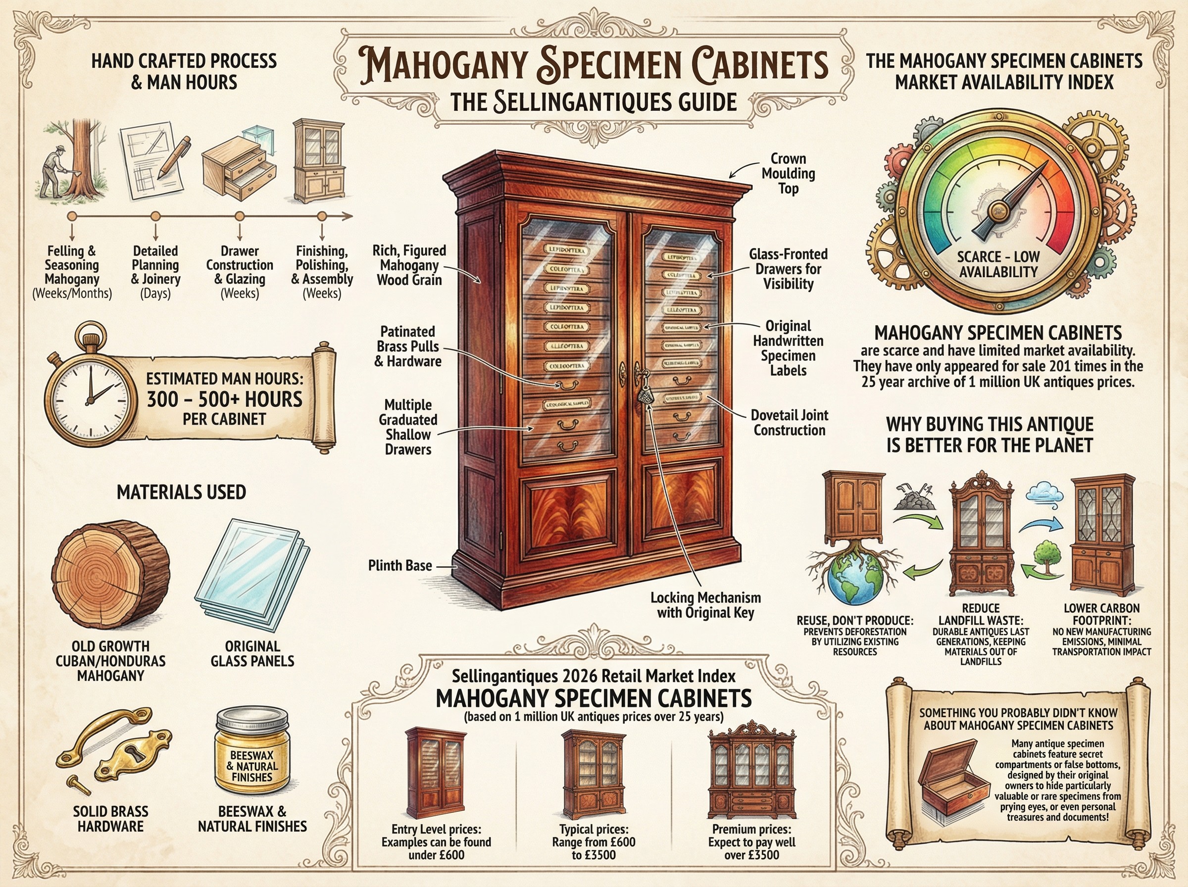 Mahogany Specimen Cabinets Guide Infographic
