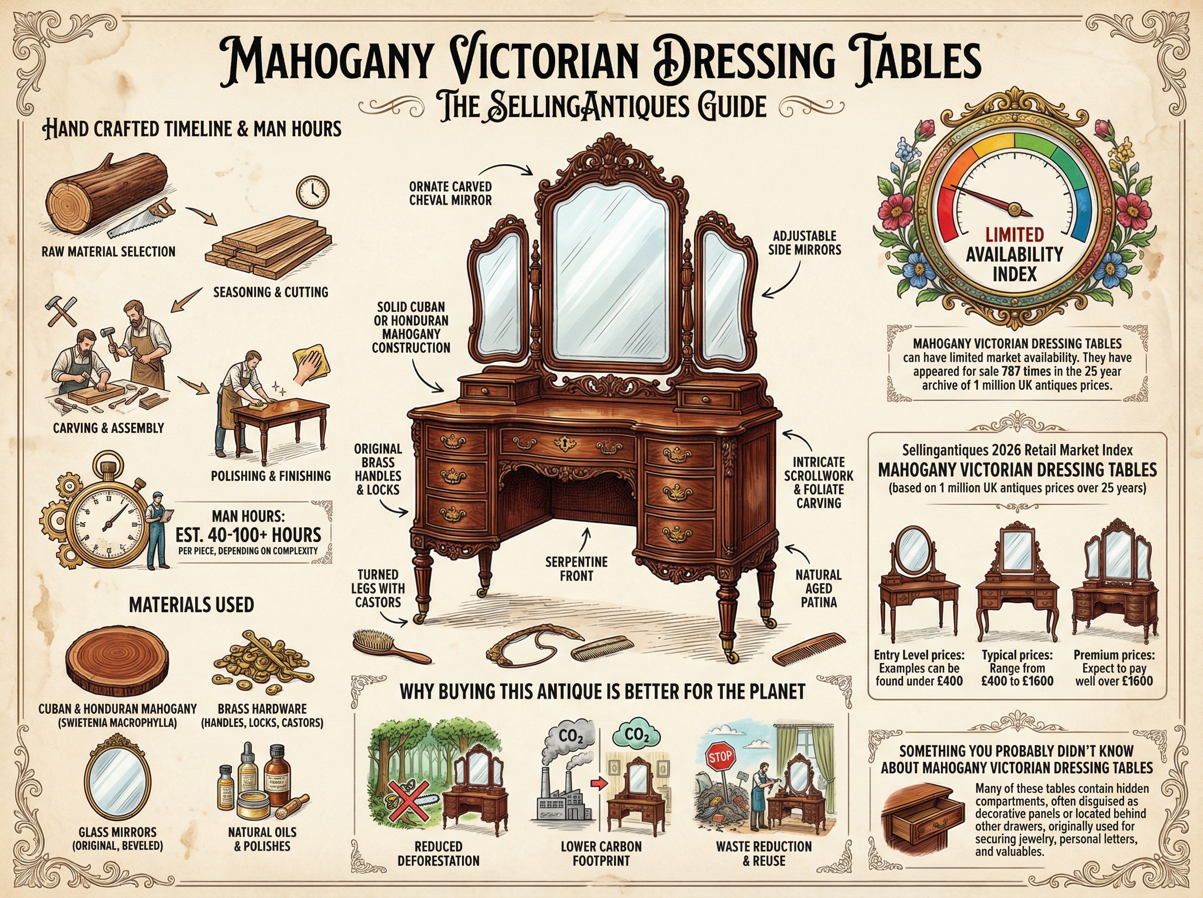 Mahogany Victorian Dressing Tables Guide Infographic