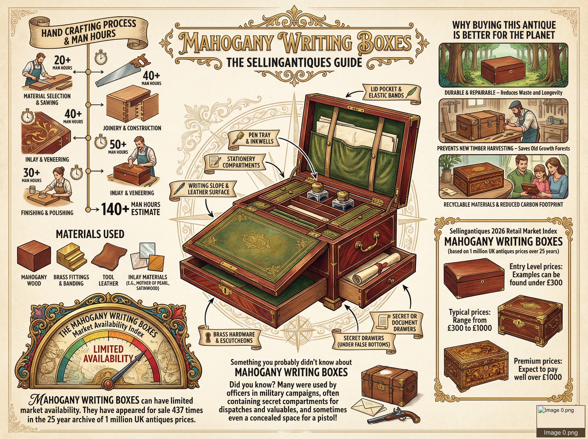 Mahogany Writing Boxes Guide Infographic