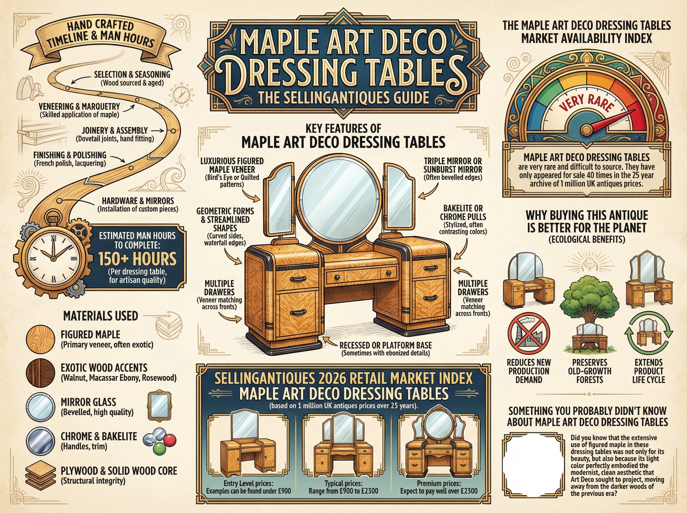 Maple Art Deco Dressing Tables Guide Infographic