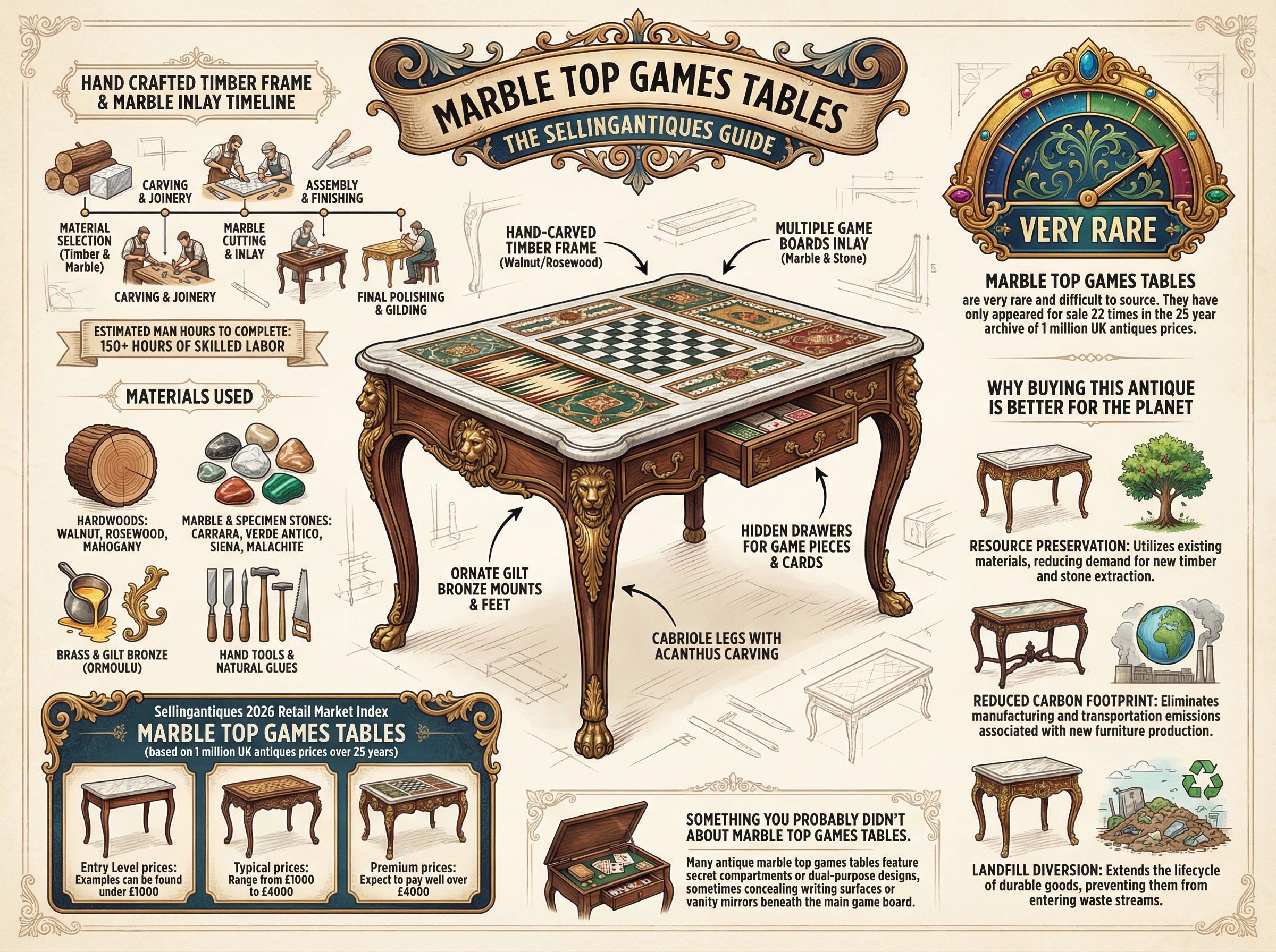 Marble Top Games Tables Guide Infographic