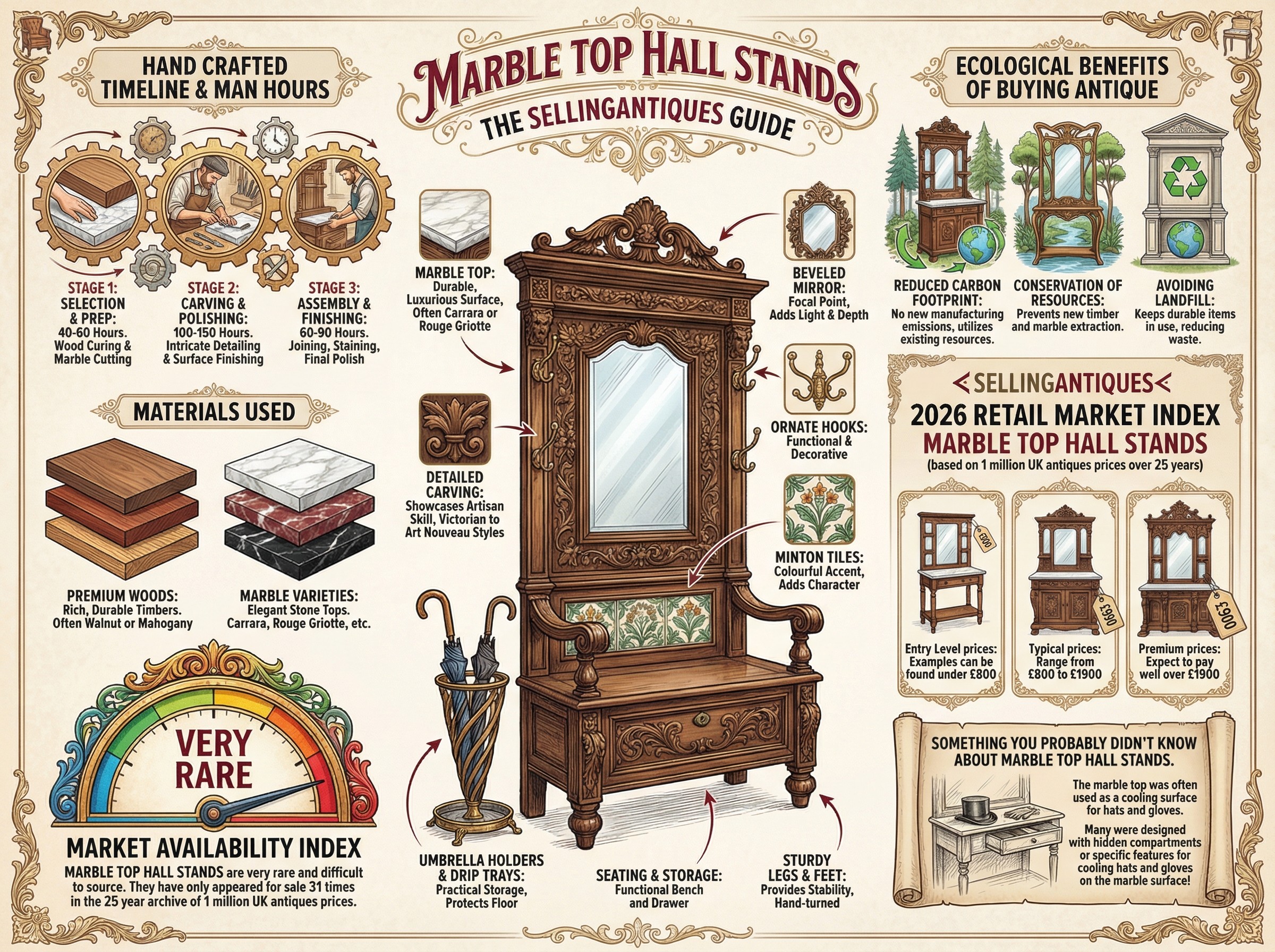 Marble Top Hall Stands Guide Infographic