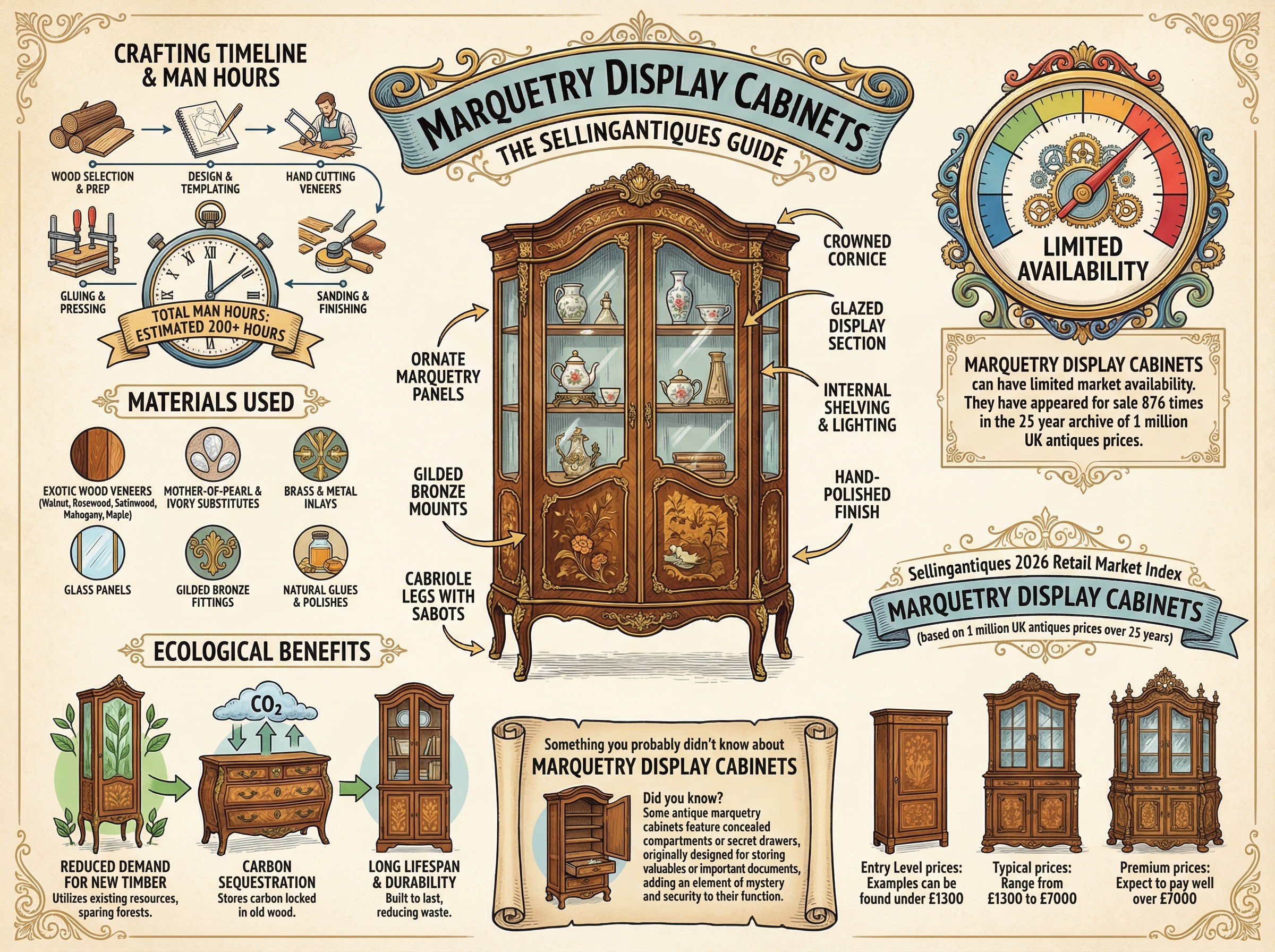 Marquetry Display Cabinets Guide Infographic