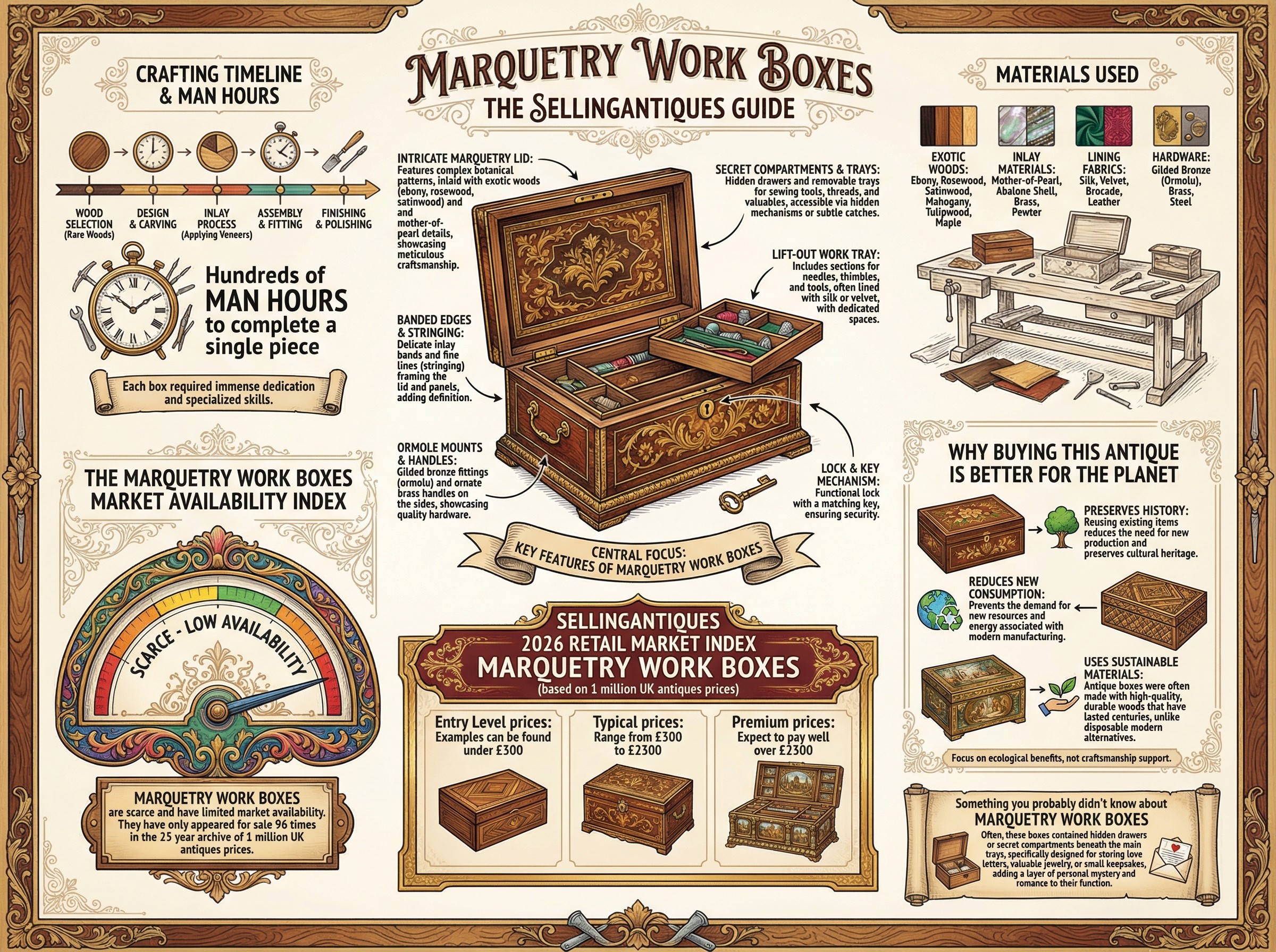 Marquetry Work Boxes Guide Infographic