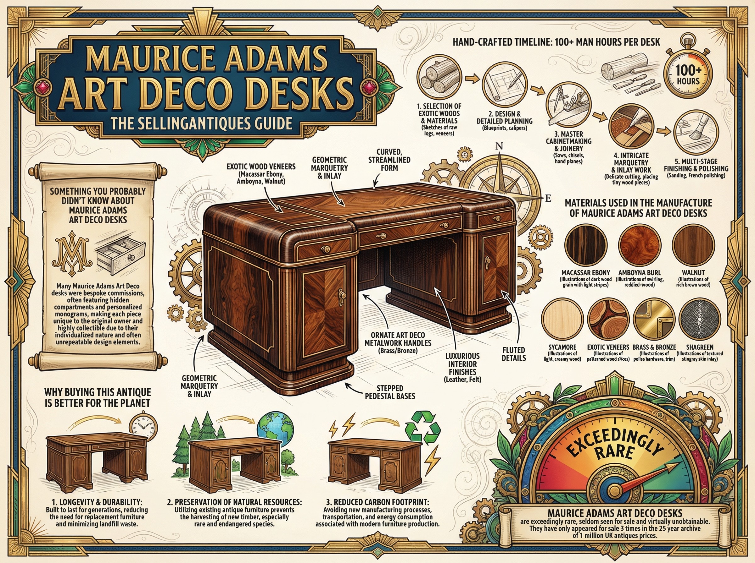 Maurice Adams Art Deco Desks Guide Infographic