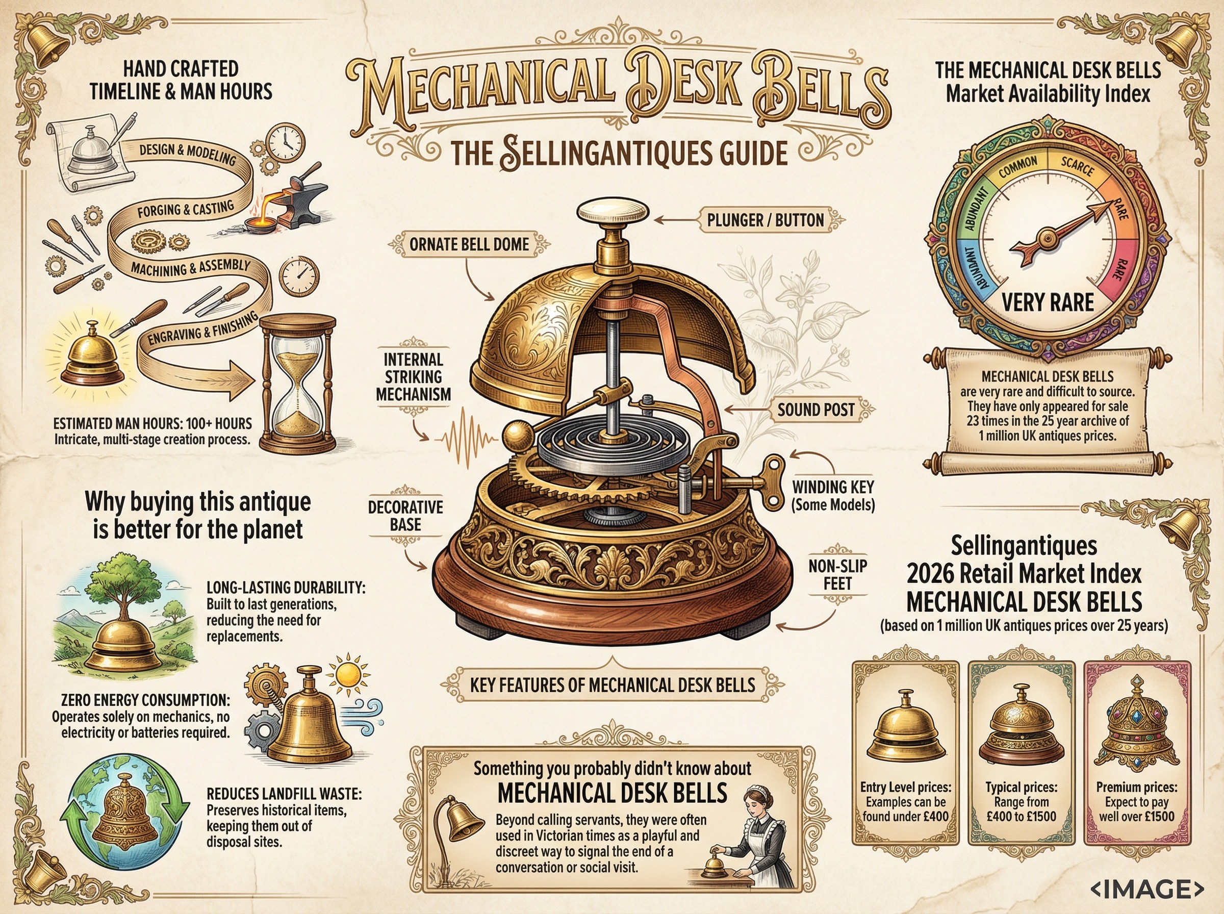 Mechanical Desk Bells Guide Infographic