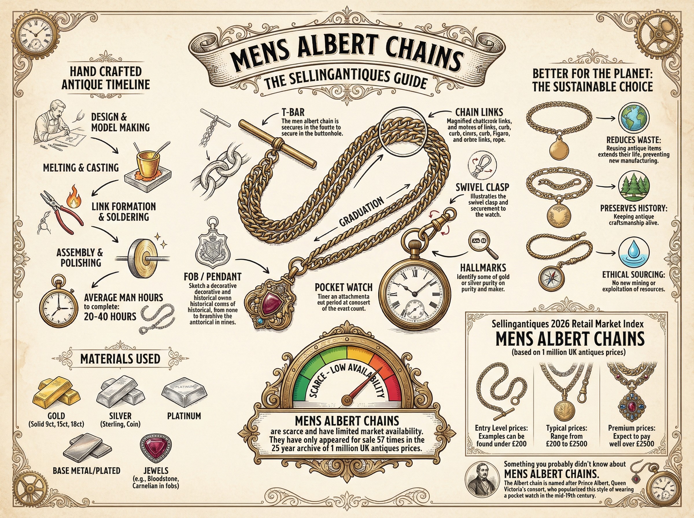 Mens Albert Chains Guide Infographic