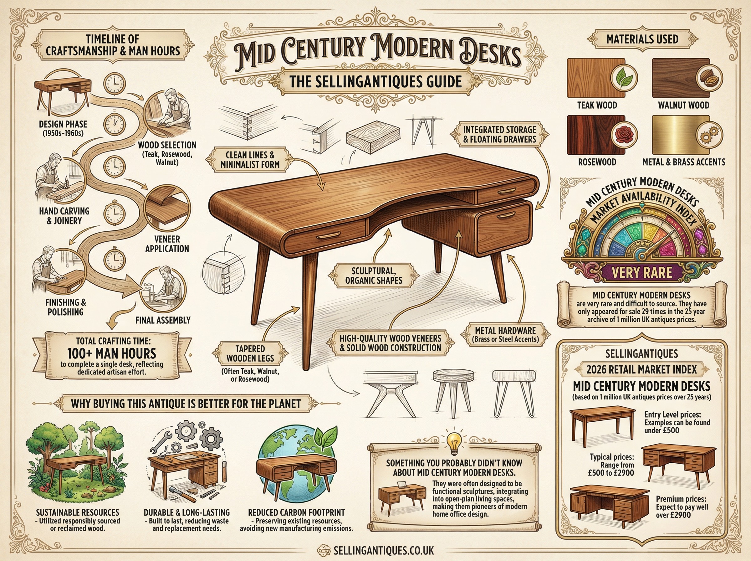 Mid Century Modern Desks Guide Infographic