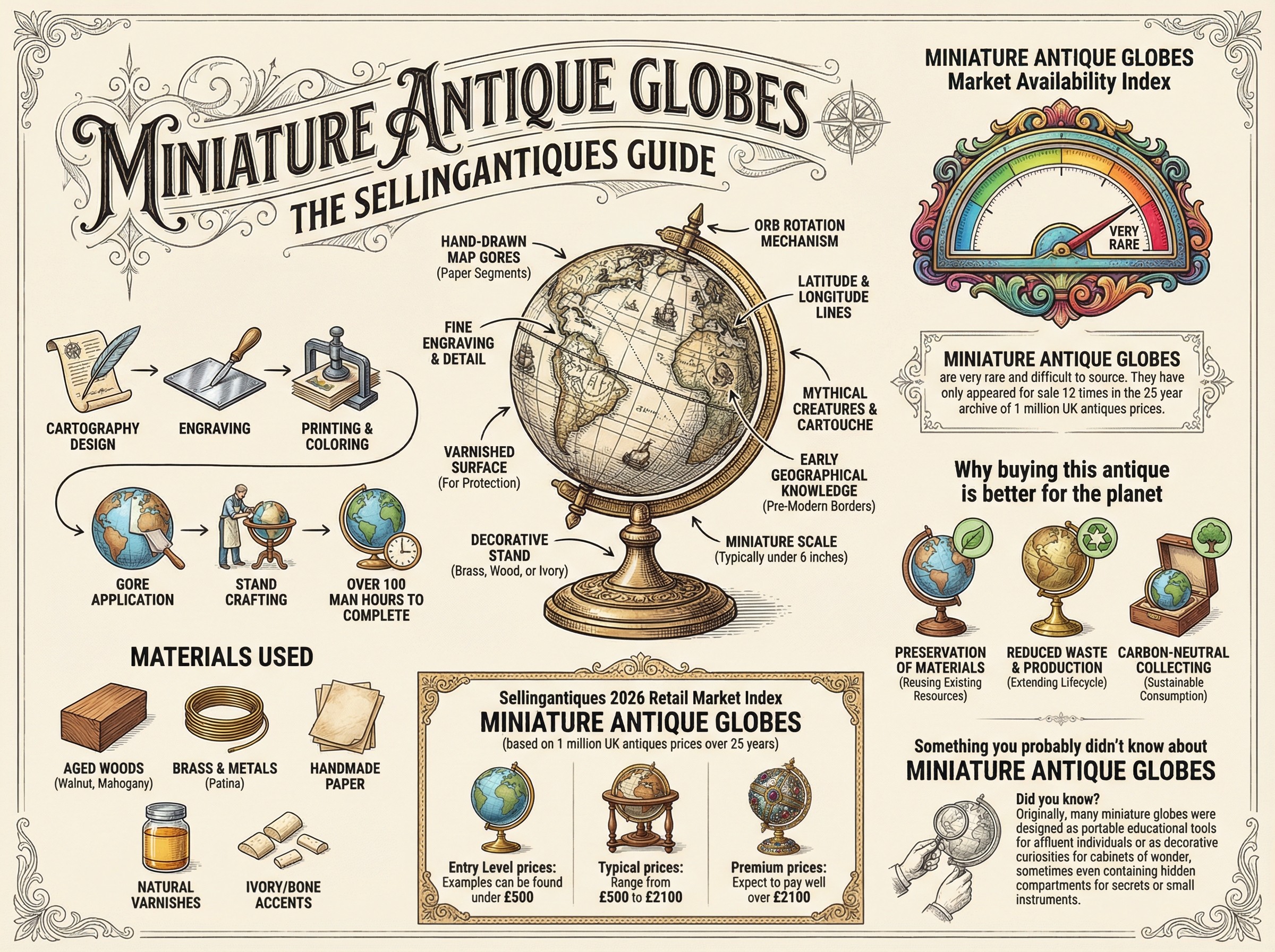 Miniature Antique Globes Guide Infographic
