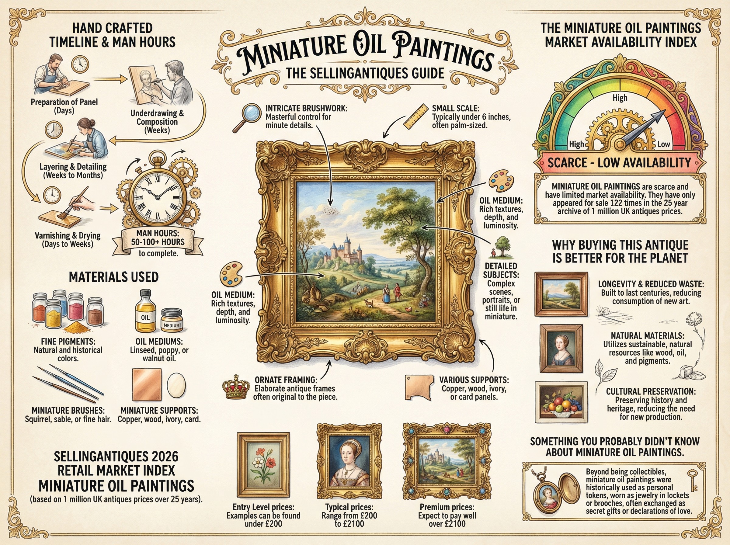 Miniature Oil Paintings Guide Infographic