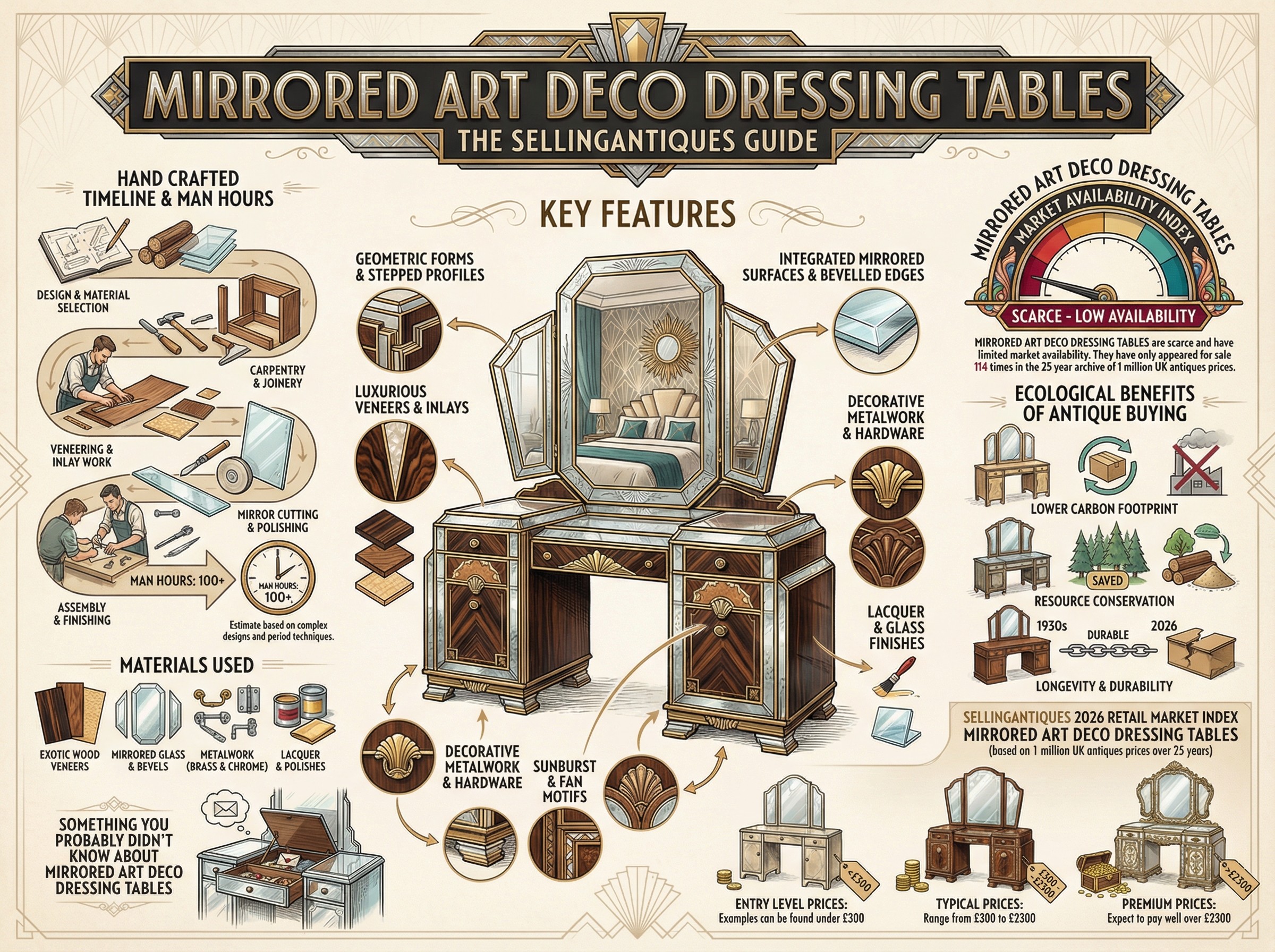 Mirrored Art Deco Dressing Tables Guide Infographic