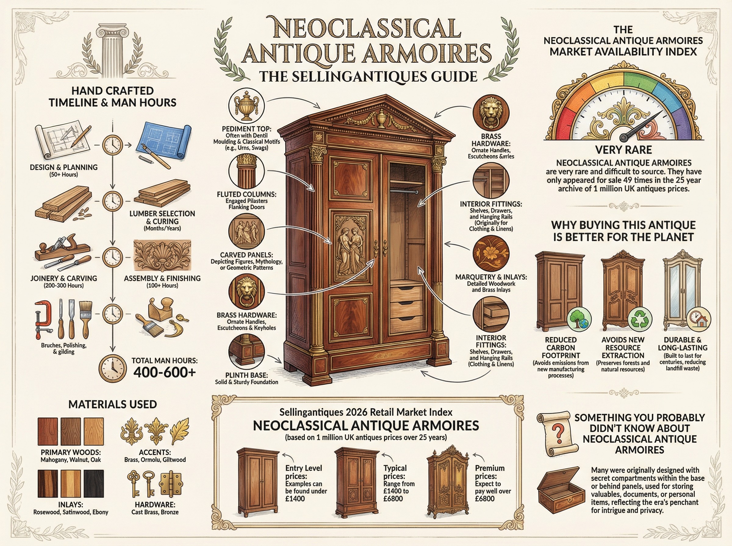 Neoclassical Antique Armoires Guide Infographic