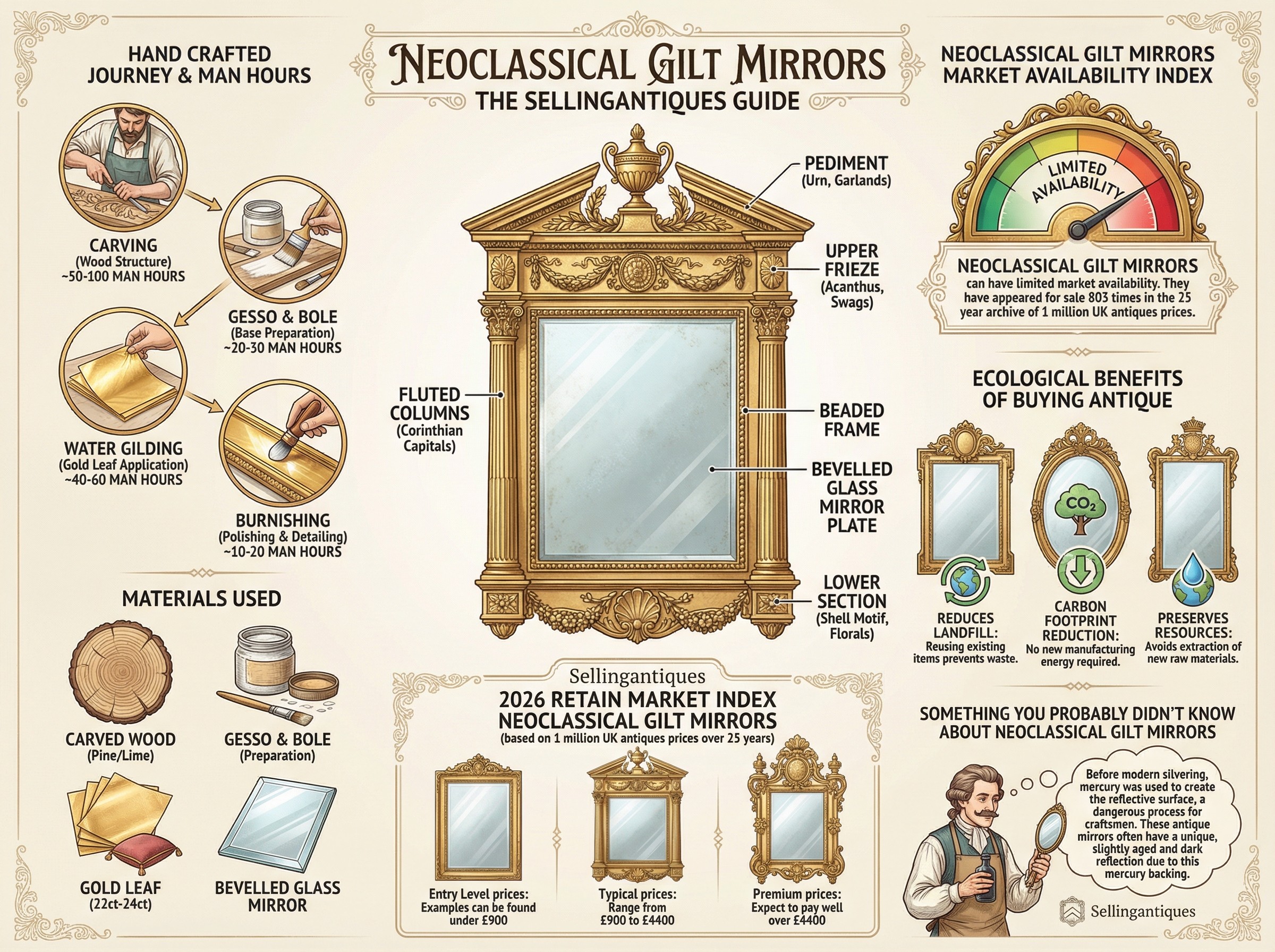 Neoclassical Gilt Mirrors Guide Infographic