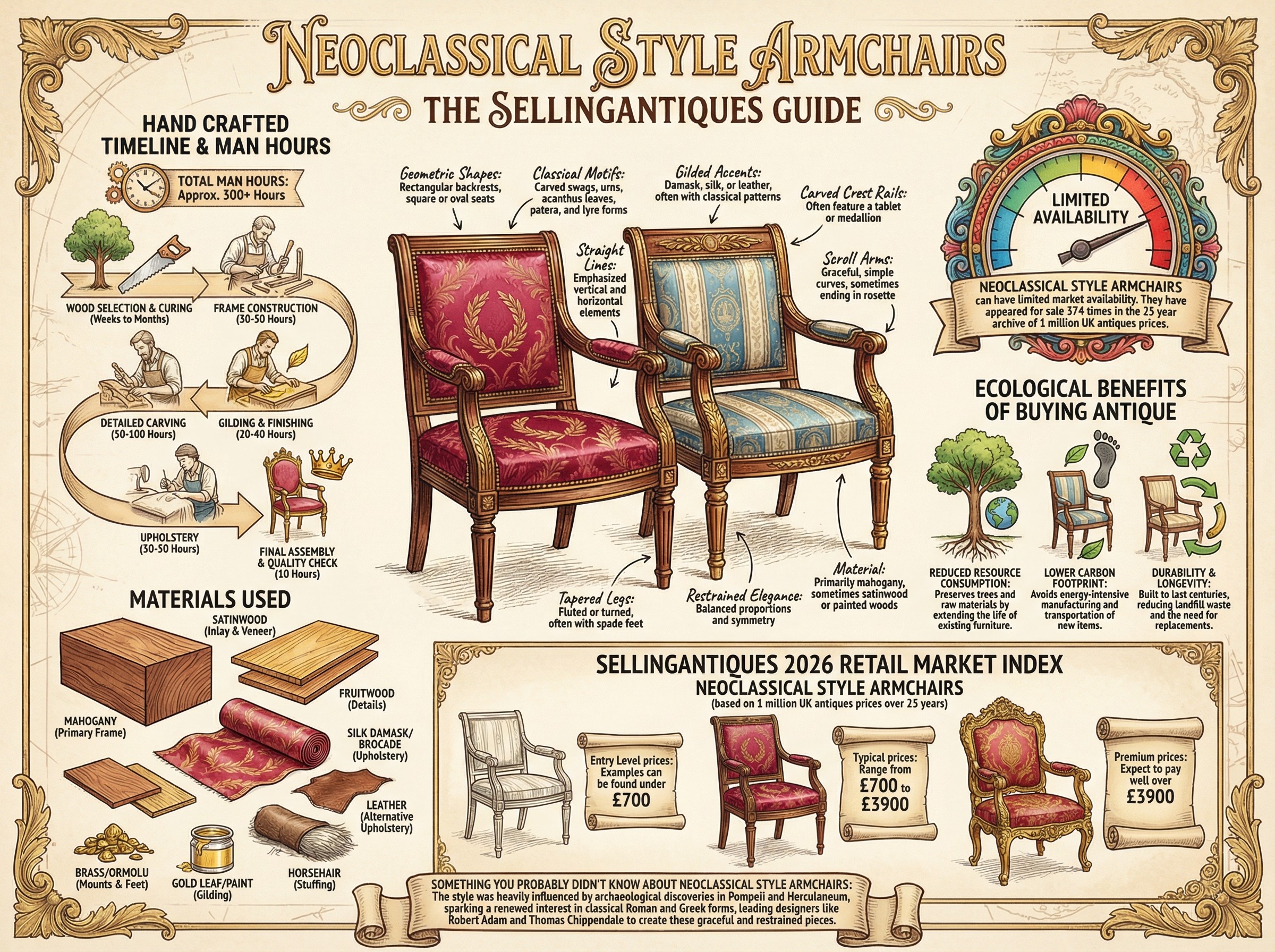 Neoclassical Style Armchairs Guide Infographic