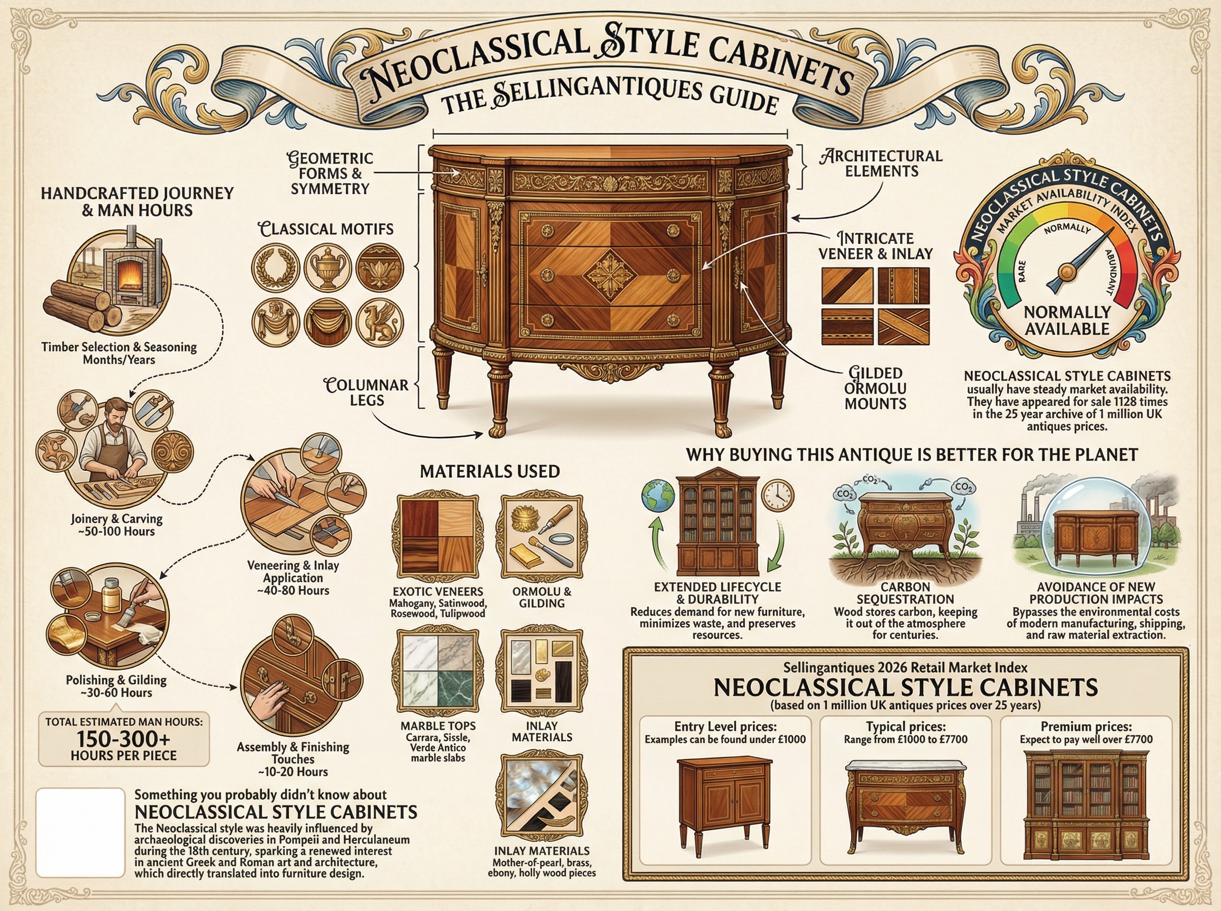 Neoclassical Style Cabinets Guide Infographic