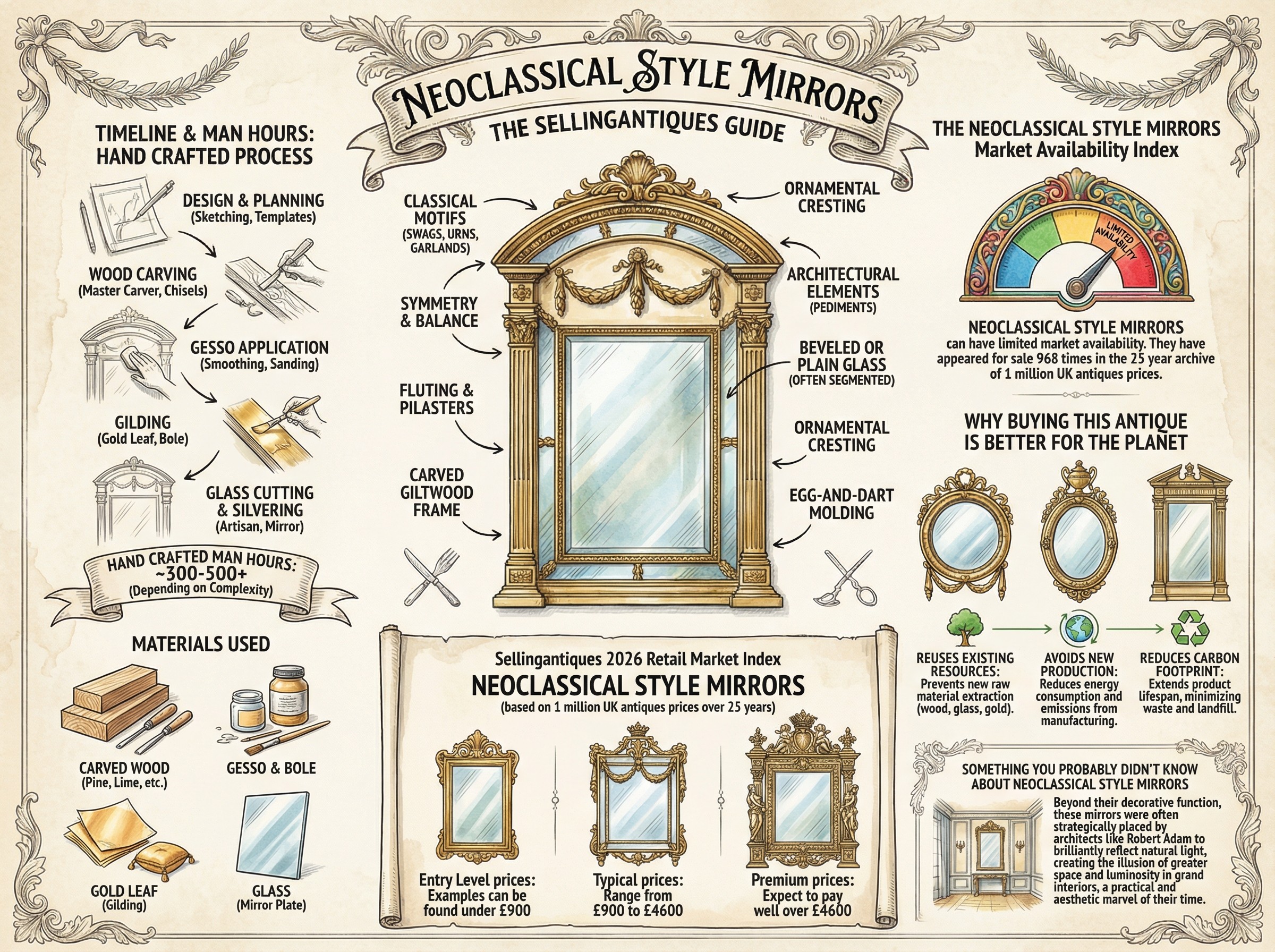 Neoclassical Style Mirrors Guide Infographic