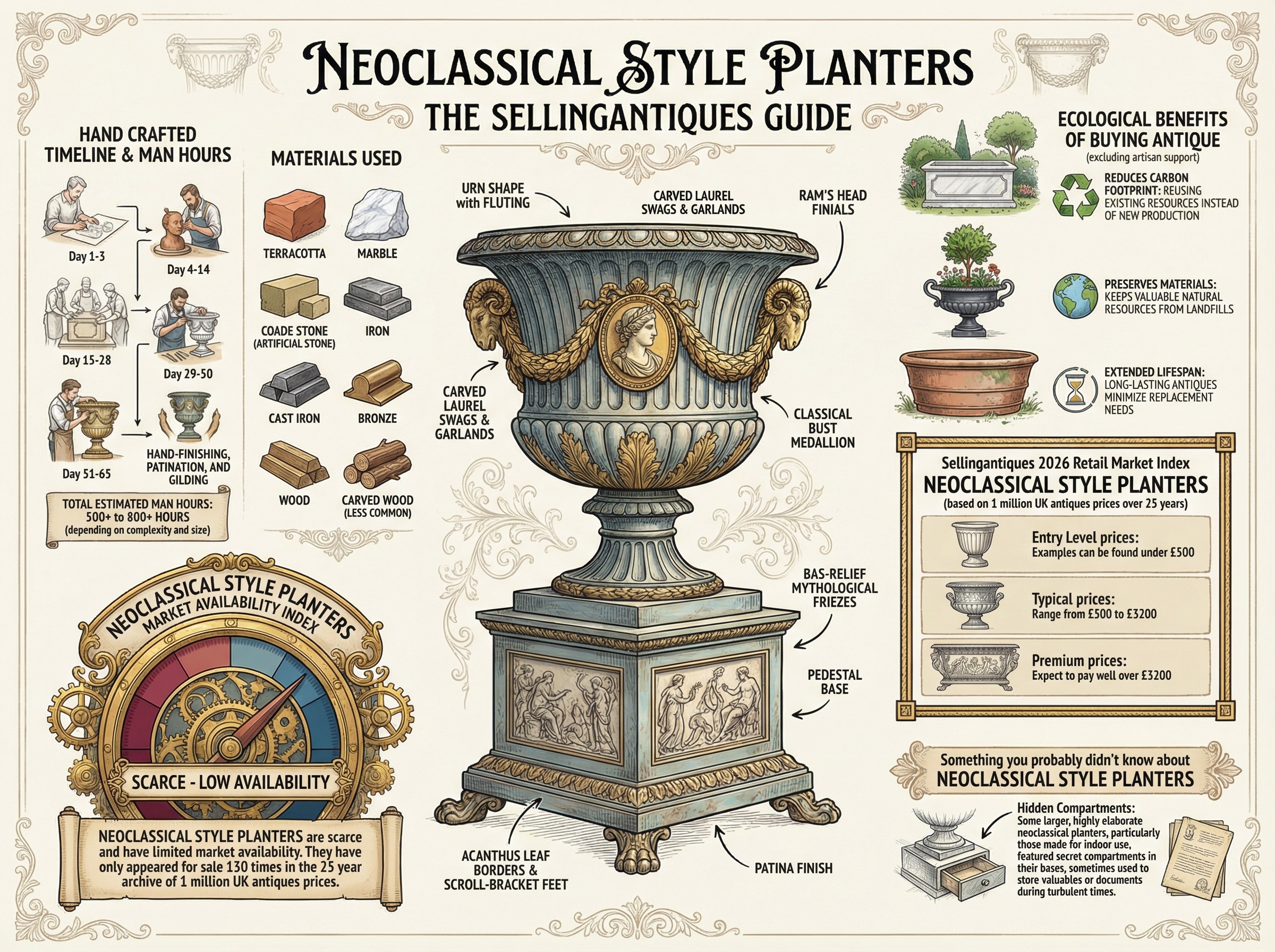 Neoclassical Style Planters Guide Infographic
