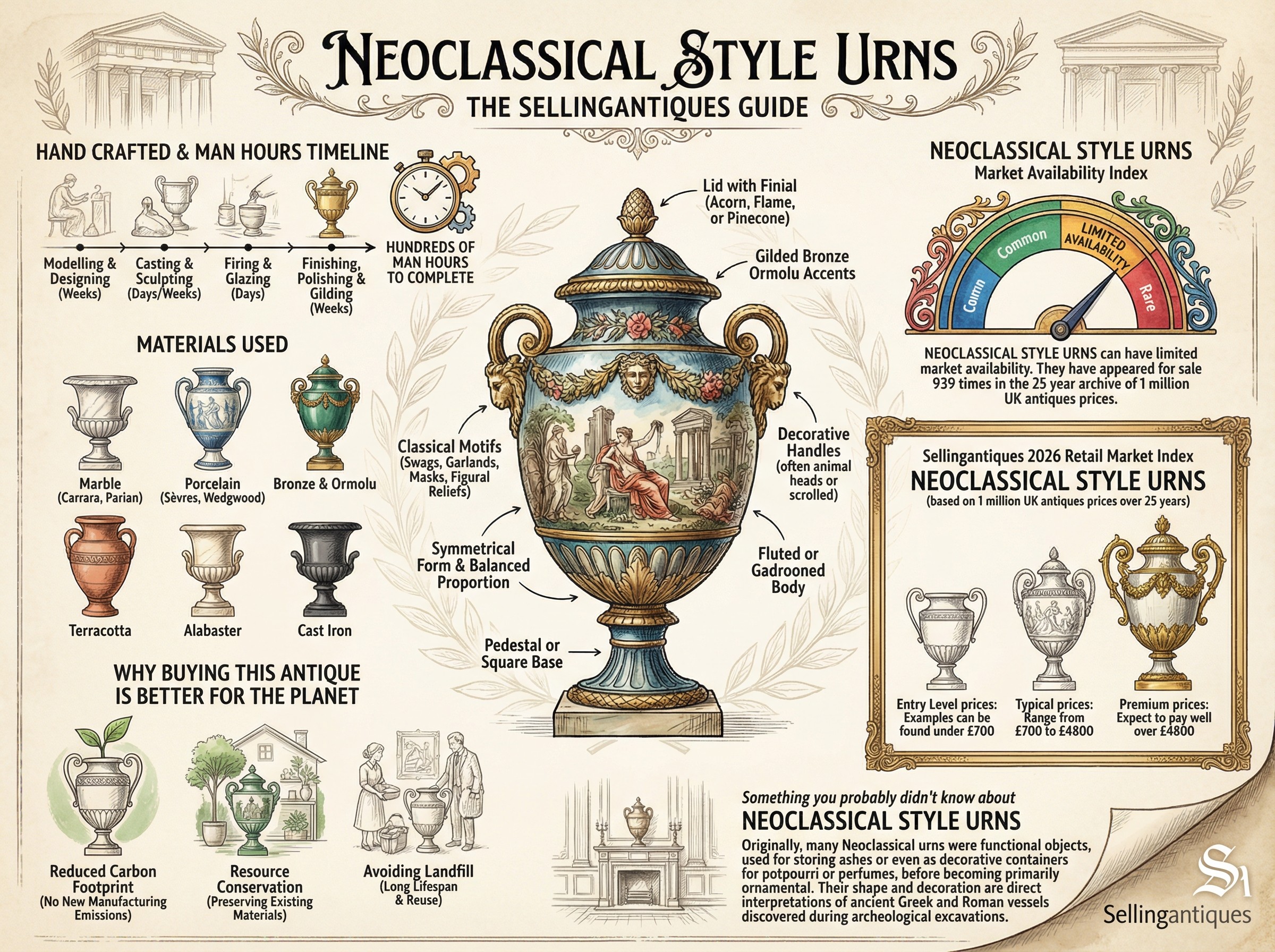 Neoclassical Style Urns Guide Infographic