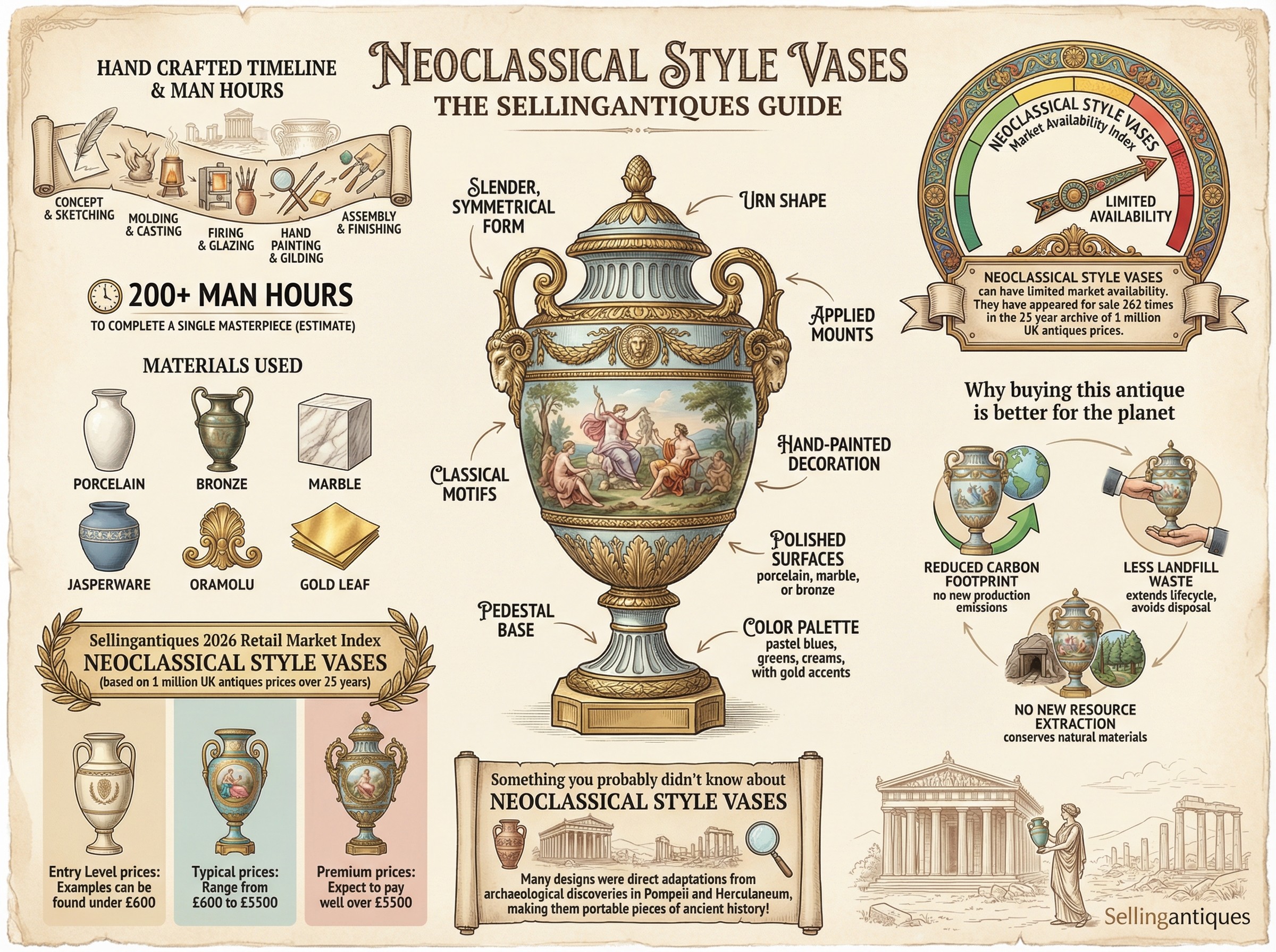 Neoclassical Style Vases Guide Infographic