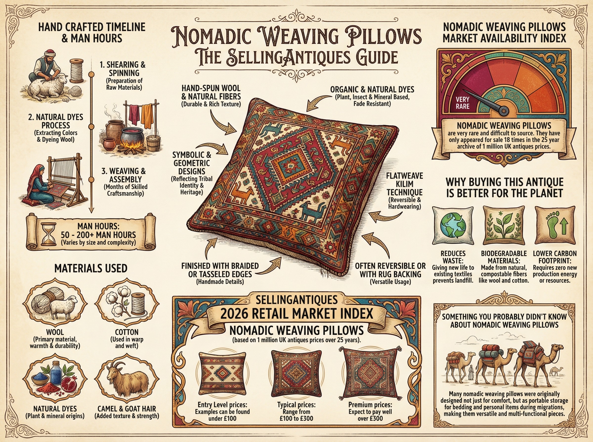 Nomadic Weaving Pillows Guide Infographic