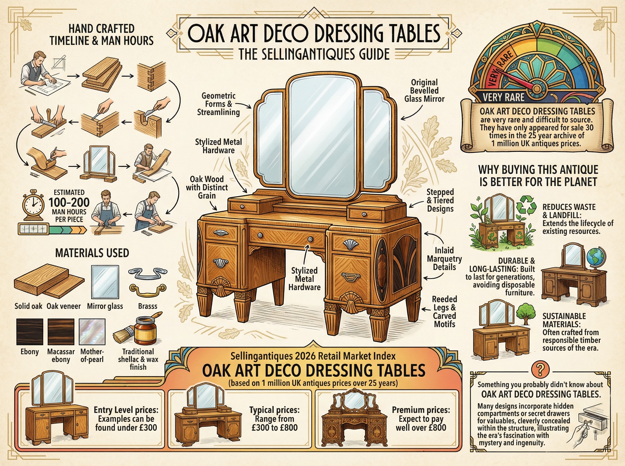 Oak Art Deco Dressing Tables Guide Infographic