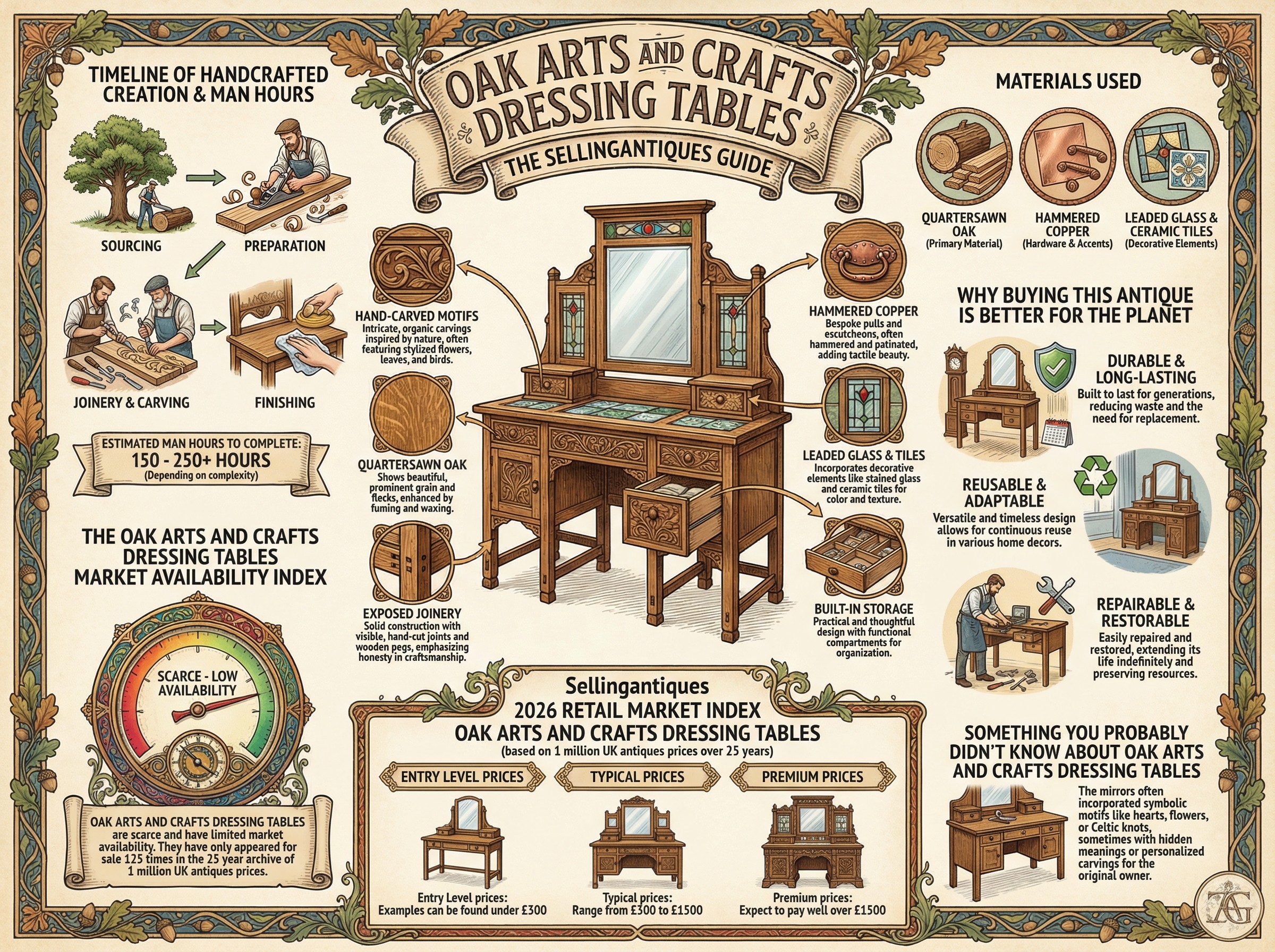 Oak Arts And Crafts Dressing Tables Guide Infographic