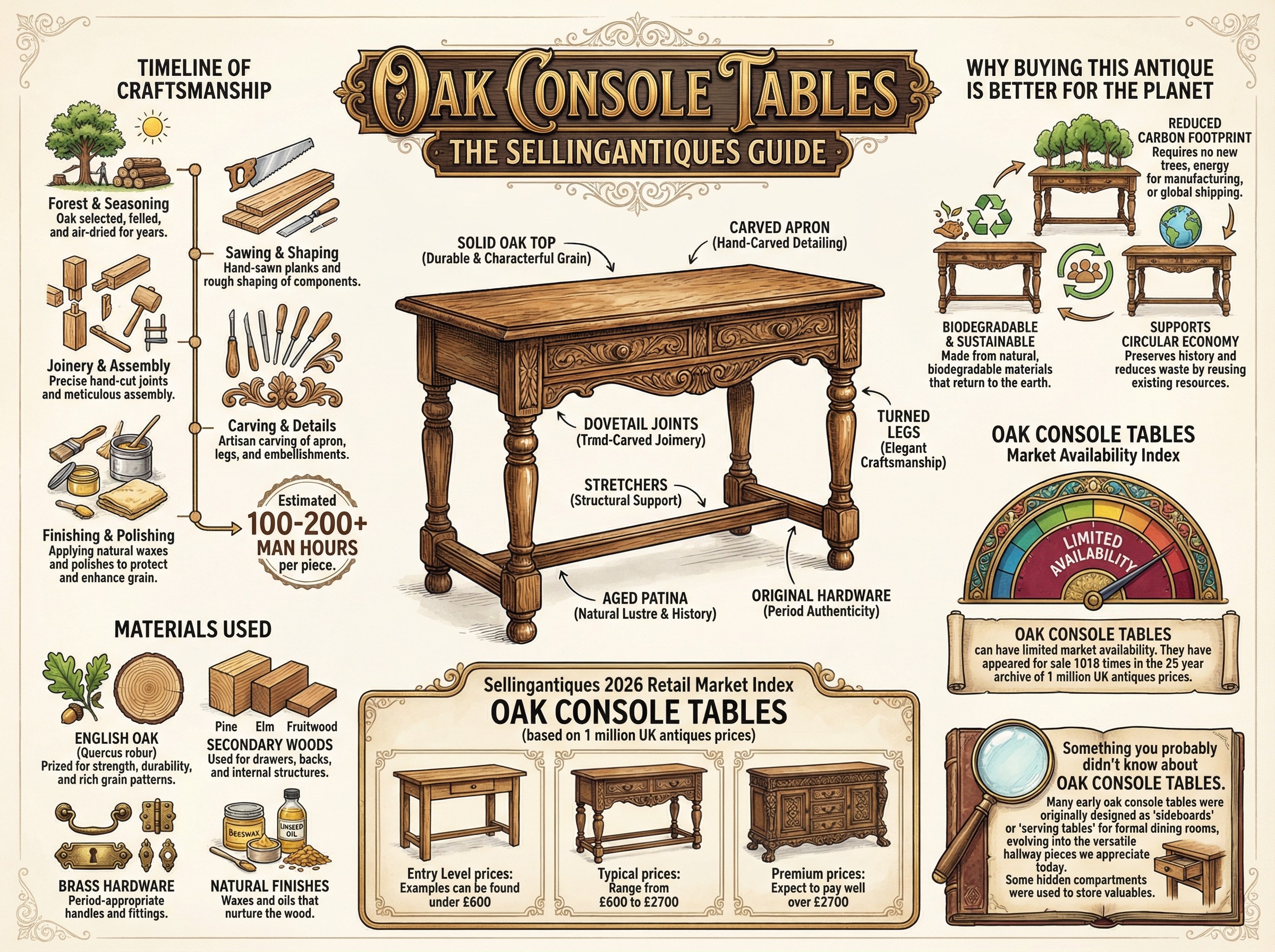 Oak Console Tables Guide Infographic