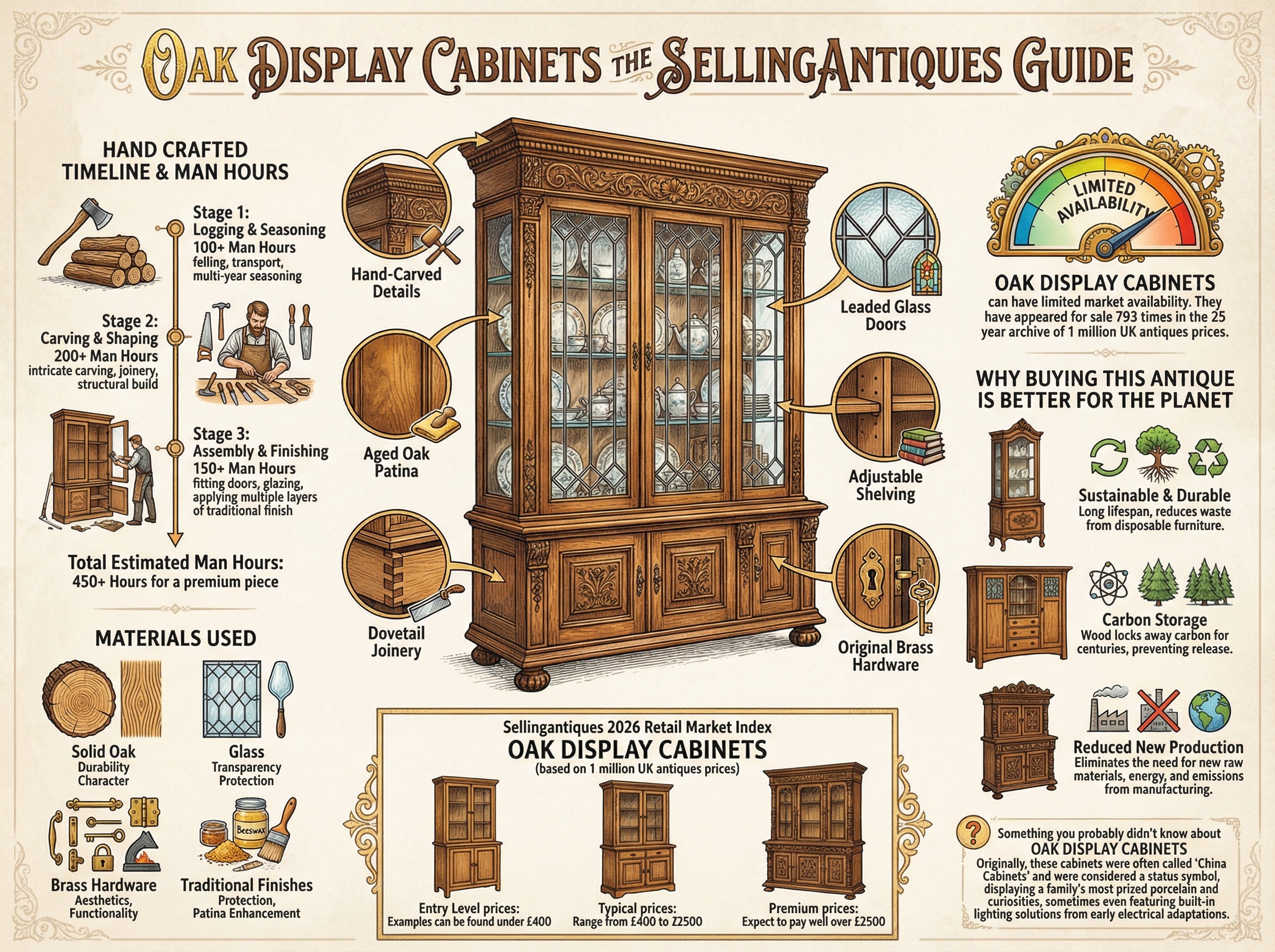 Oak Display Cabinets Guide Infographic