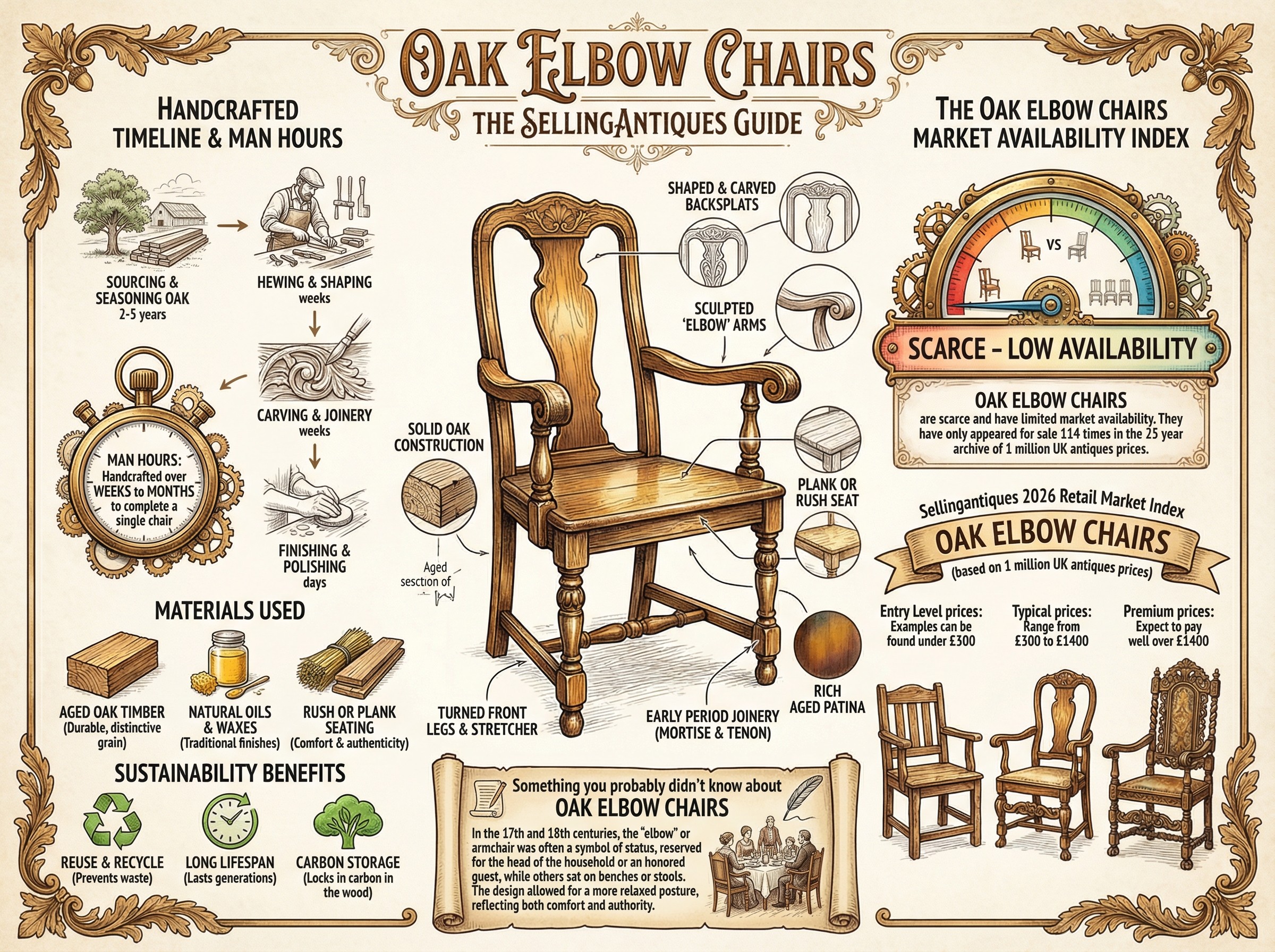 Oak Elbow Chairs Guide Infographic