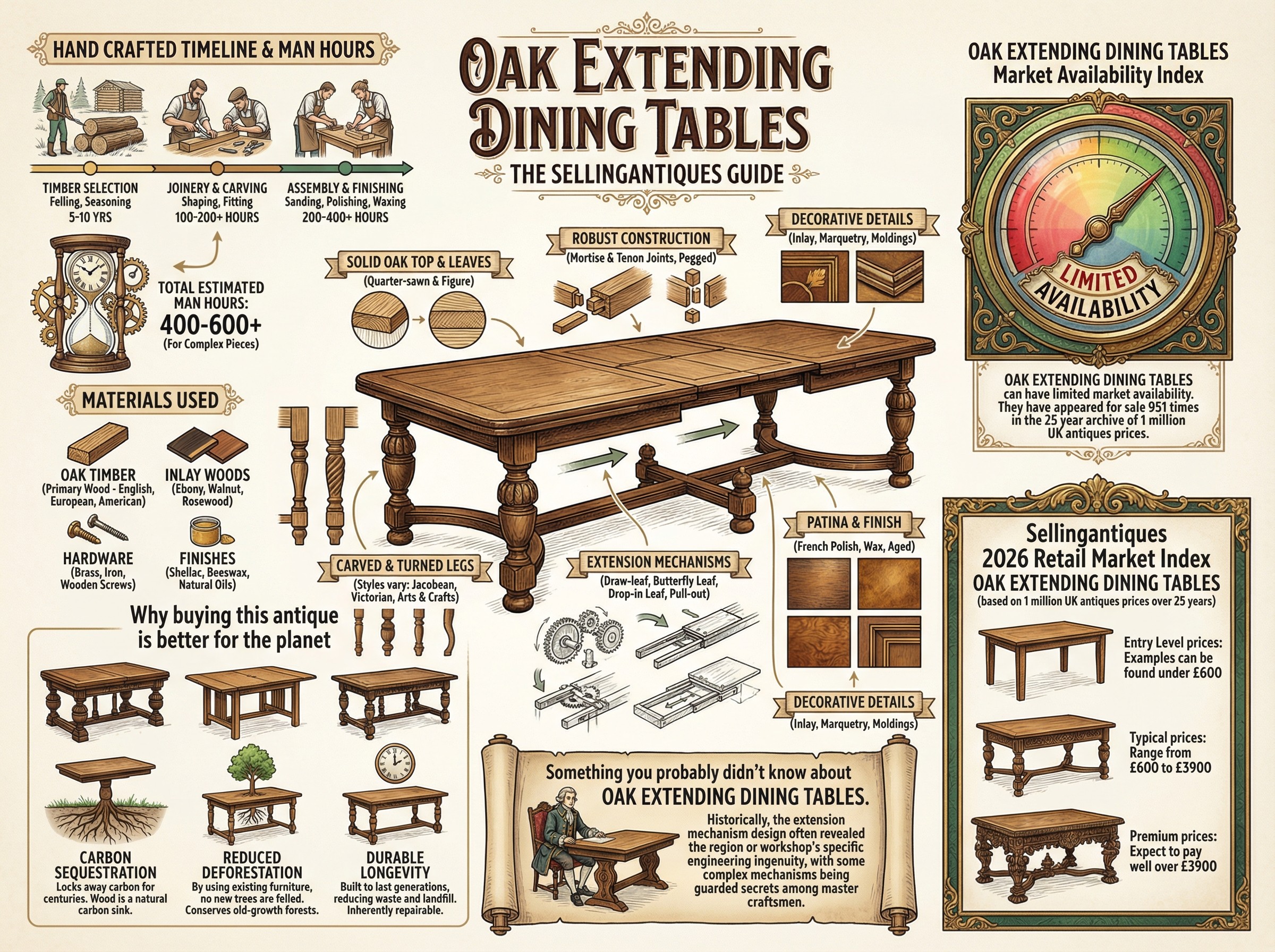 Oak Extending Dining Tables Guide Infographic