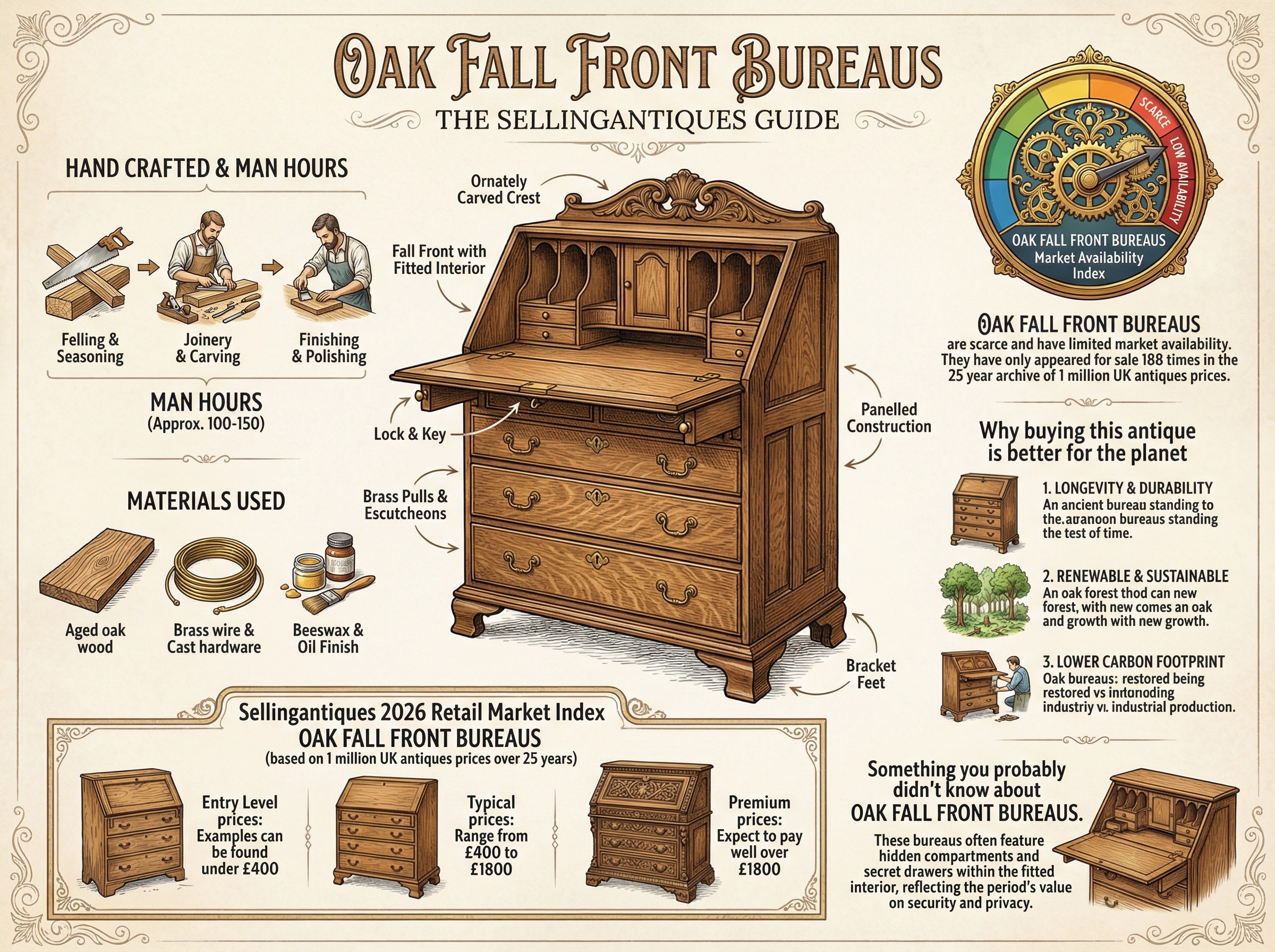 Oak Fall Front Bureaus Guide Infographic