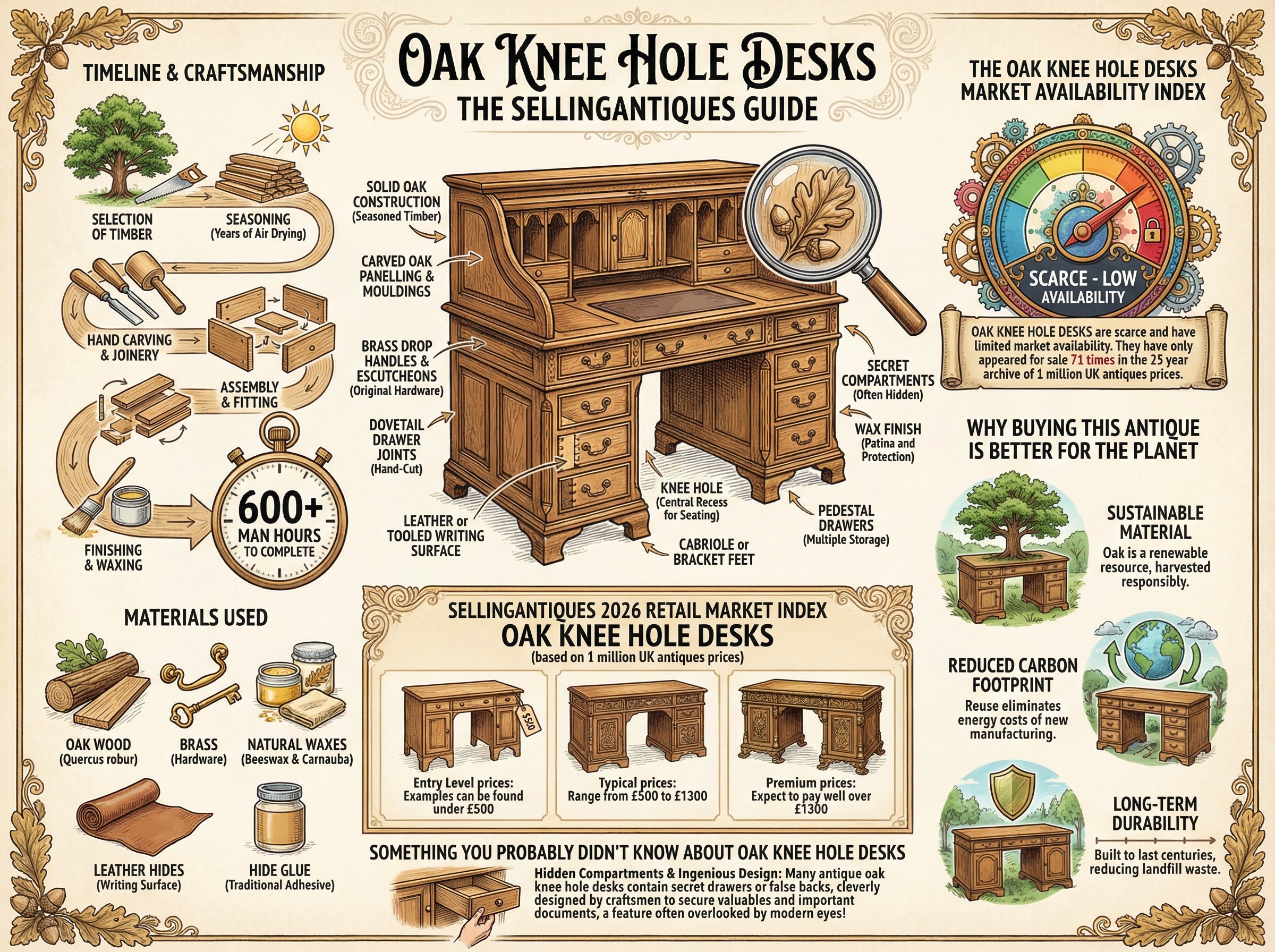 Oak Knee Hole Desks Guide Infographic