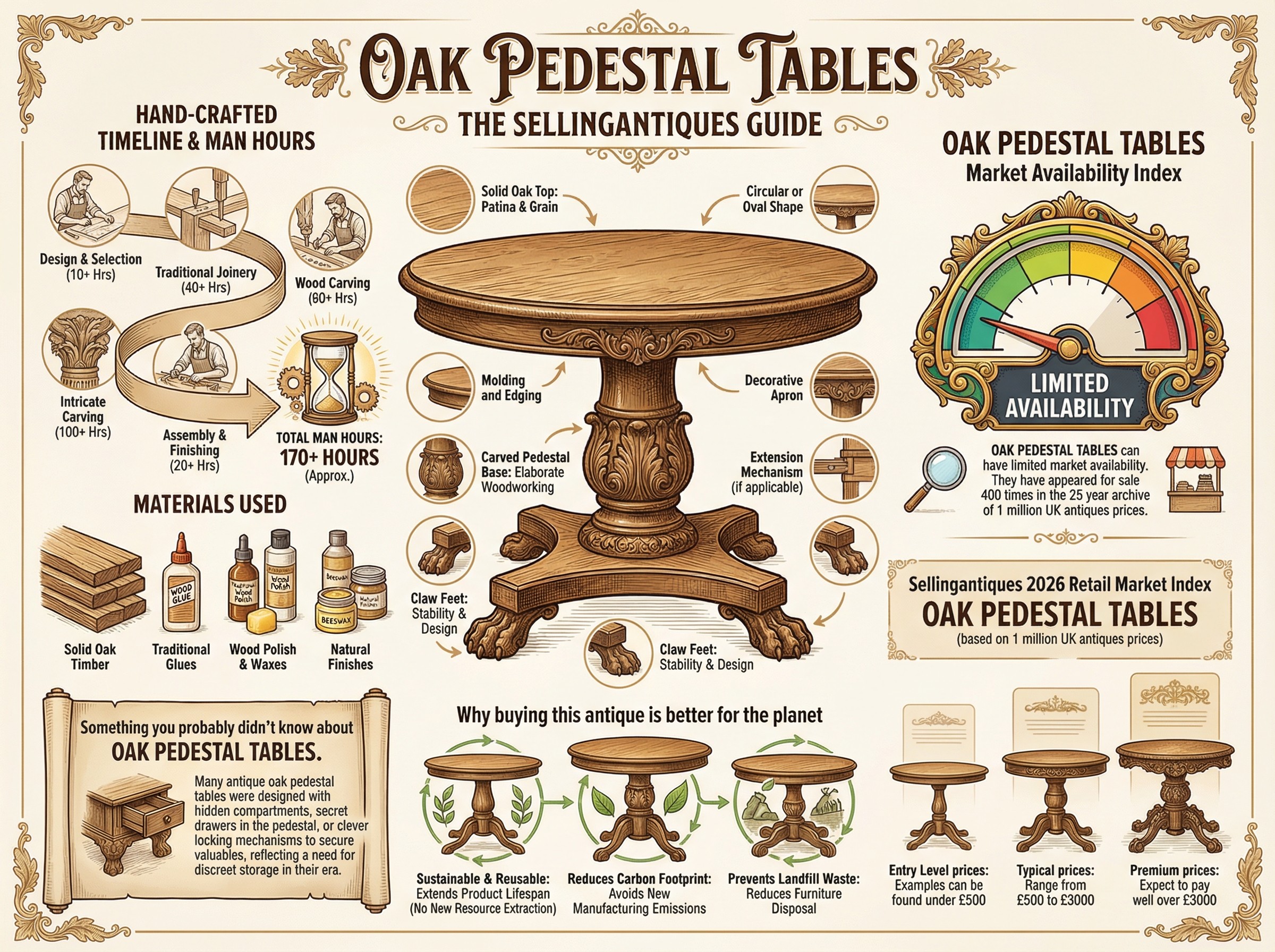 Visual Wooden Table Guide The Sellingantiques Guide to Oak Pedestal Tables