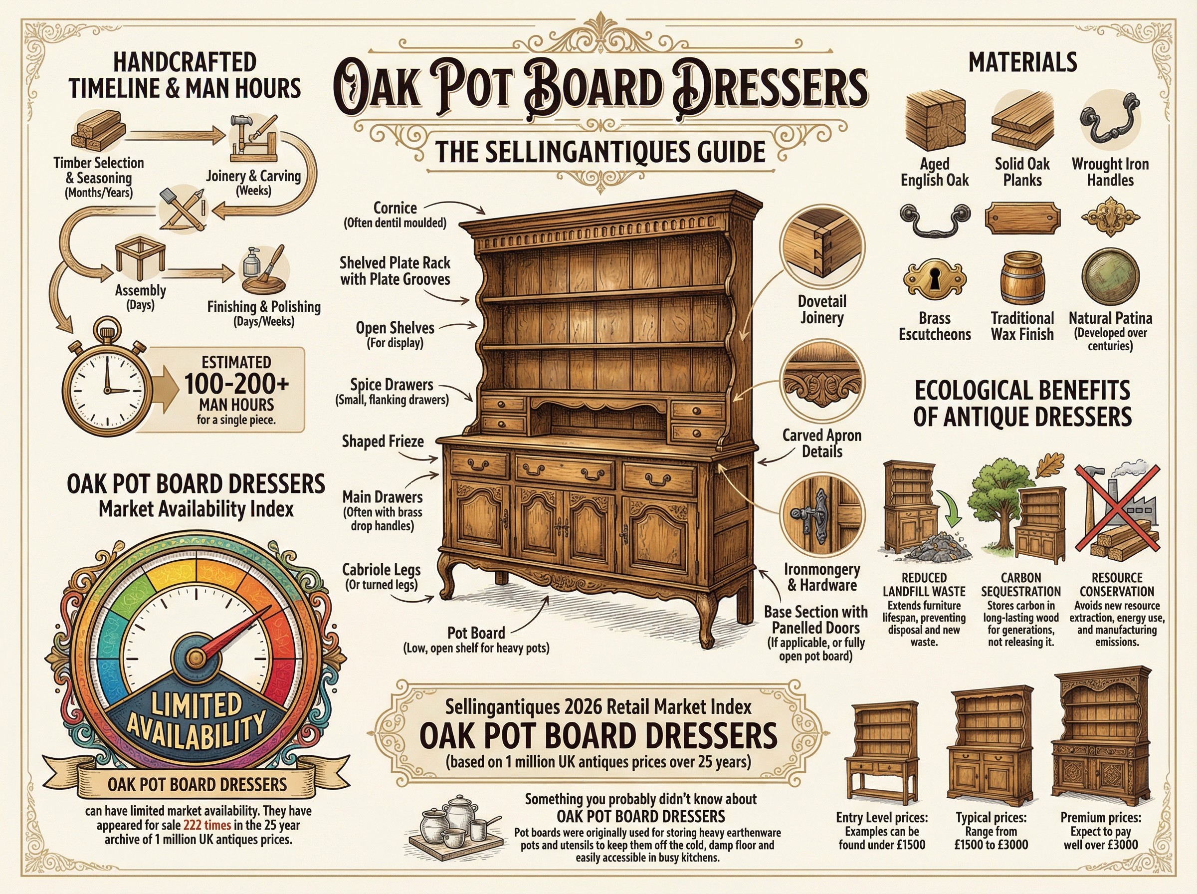 Oak Pot Board Dressers Guide Infographic