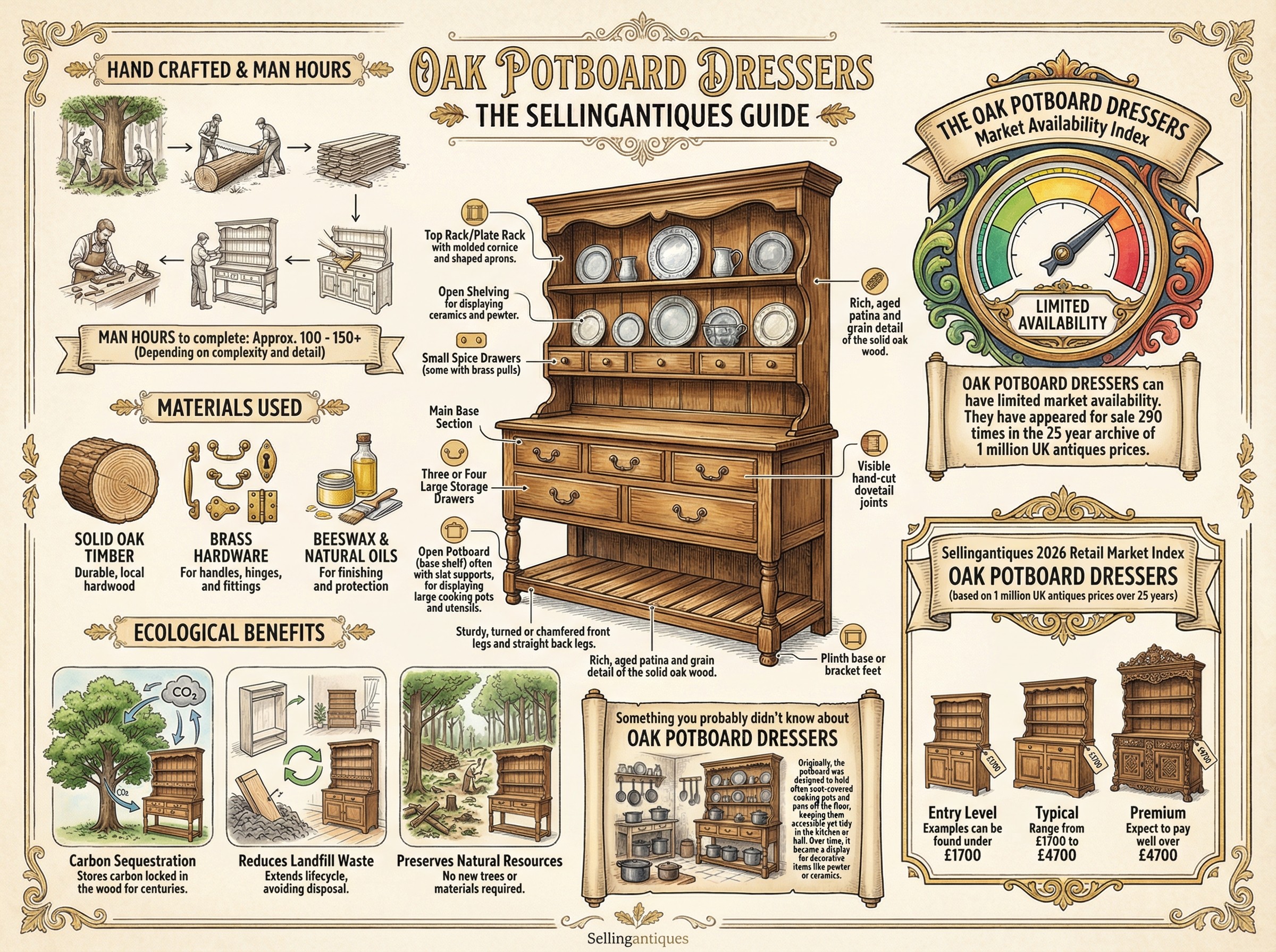 Oak Potboard Dressers Guide Infographic