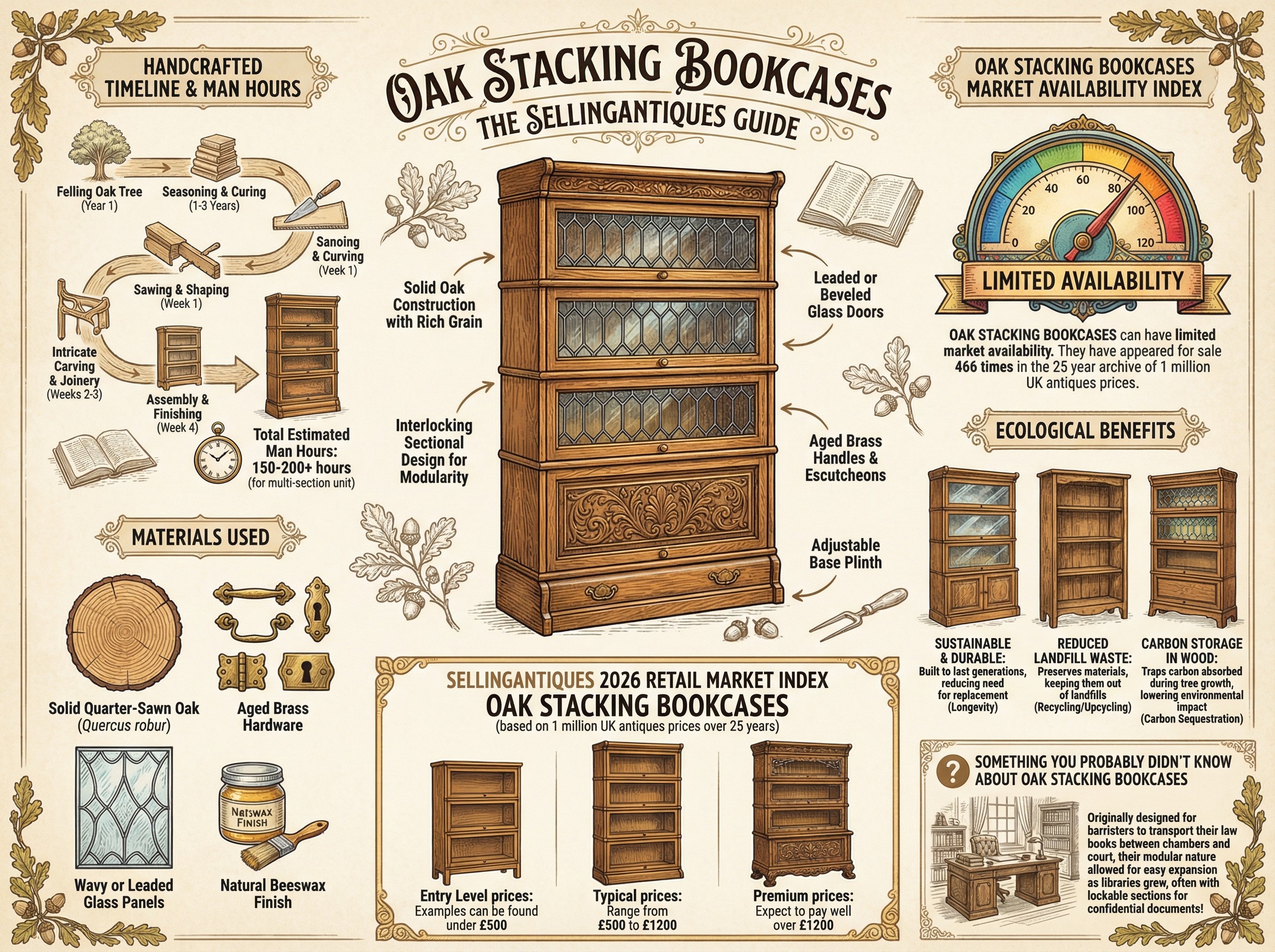 Oak Stacking Bookcases Guide Infographic