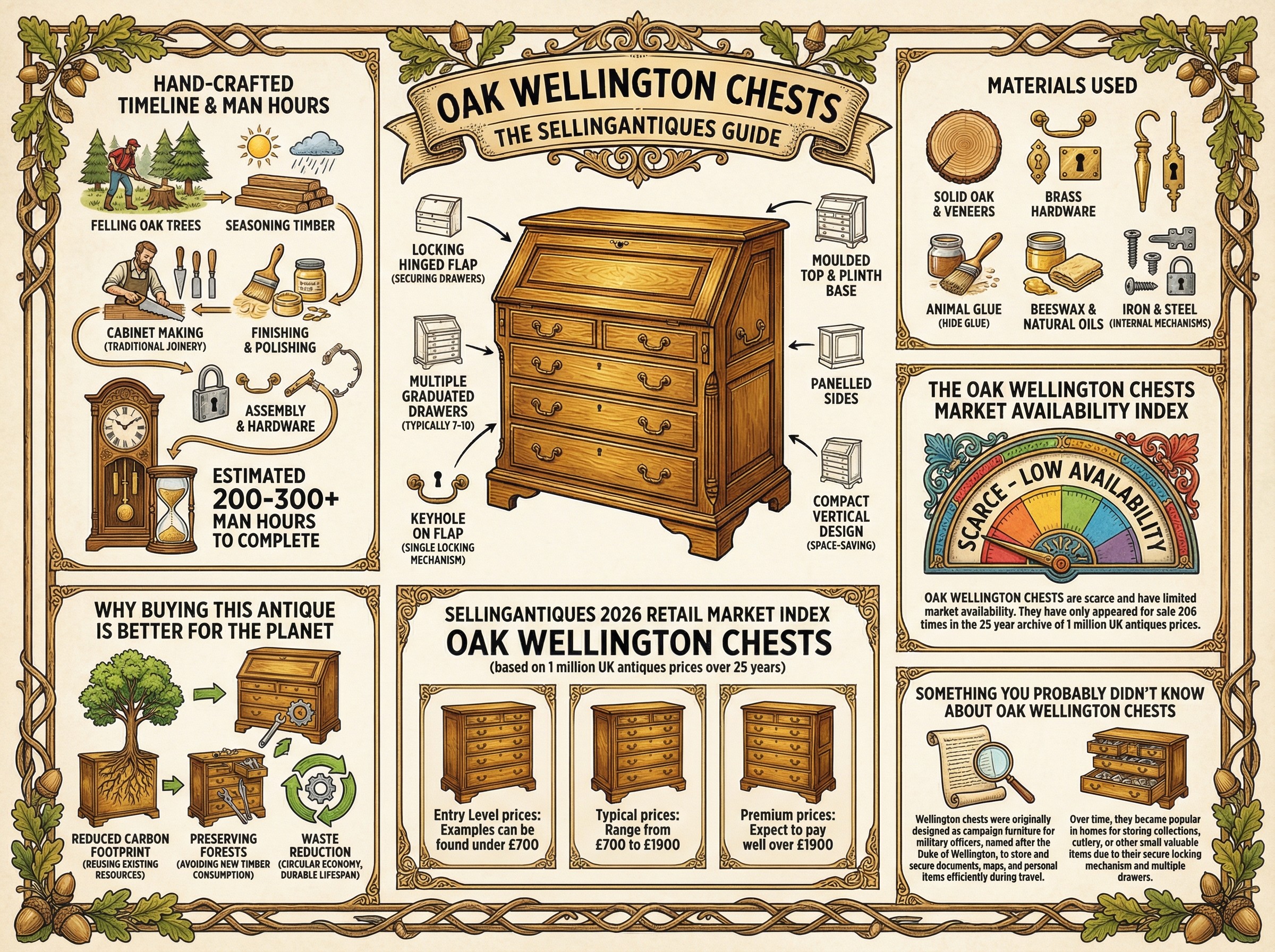 Oak Wellington Chests Guide Infographic
