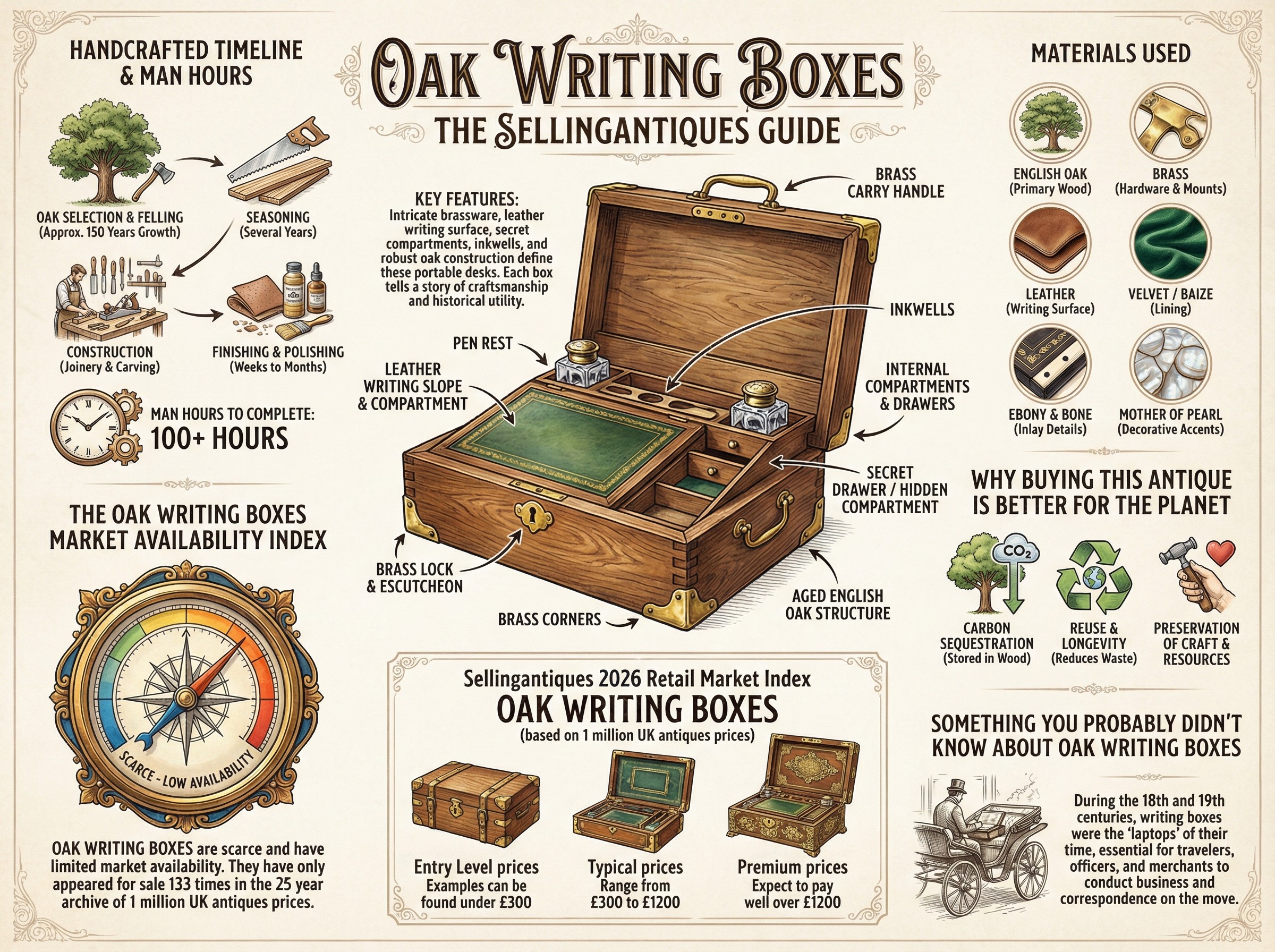 Oak Writing Boxes Guide Infographic