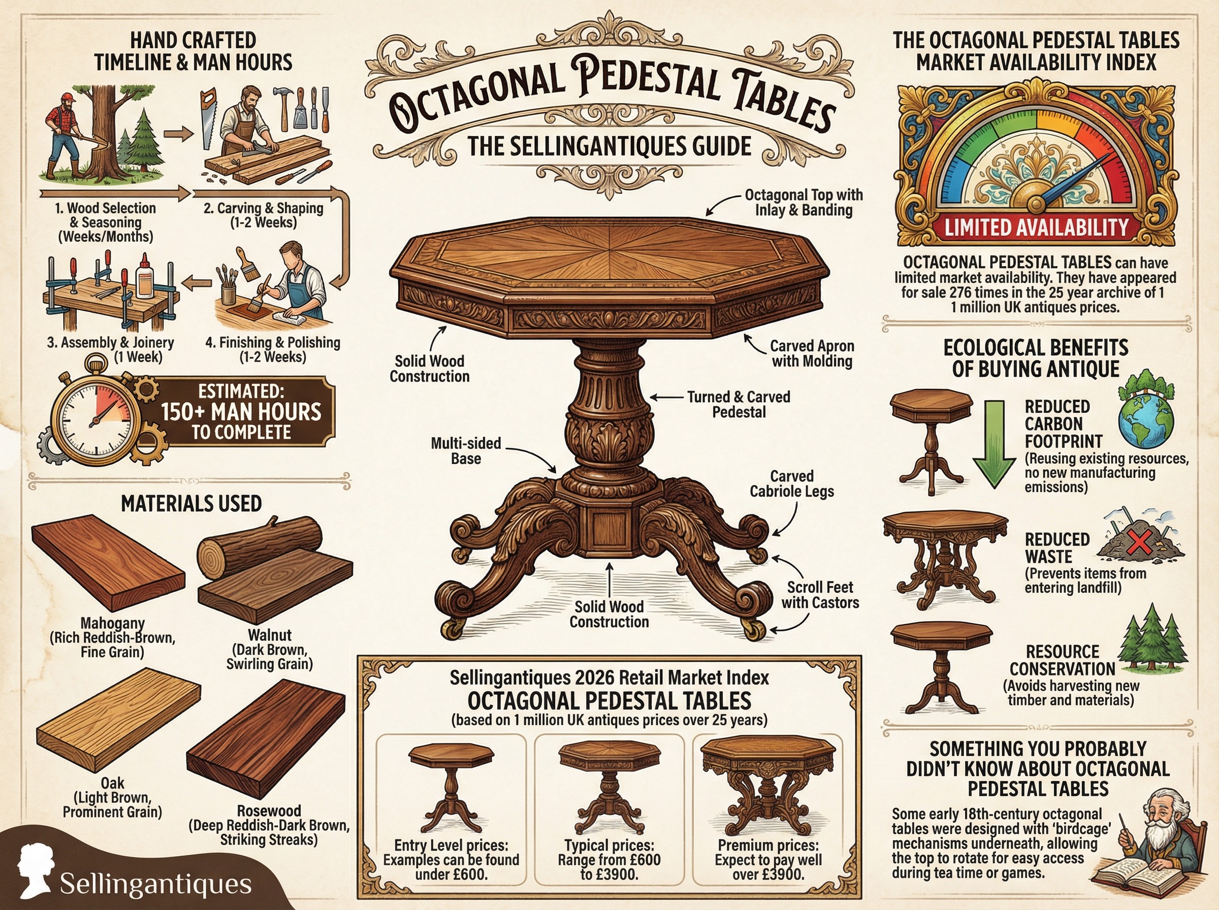 Octagonal Pedestal Tables Guide Infographic