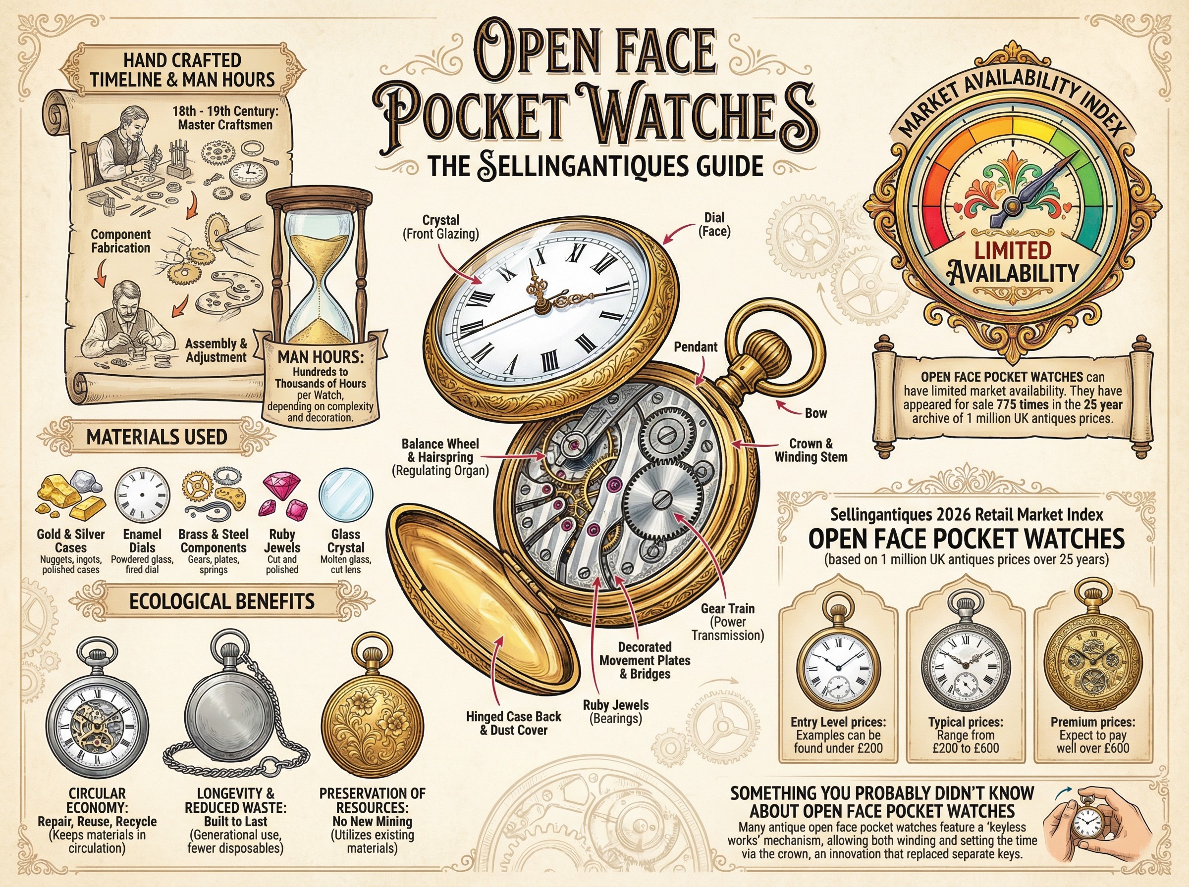 Open Face Pocket Watches Guide Infographic