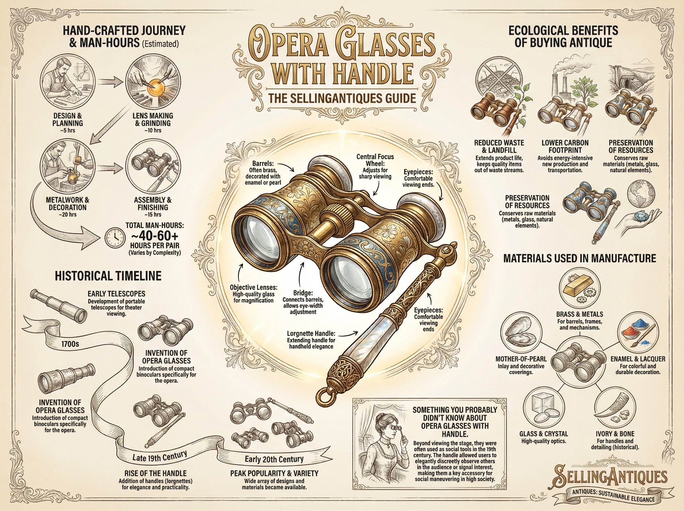 Opera Glasses With Handle Guide Infographic