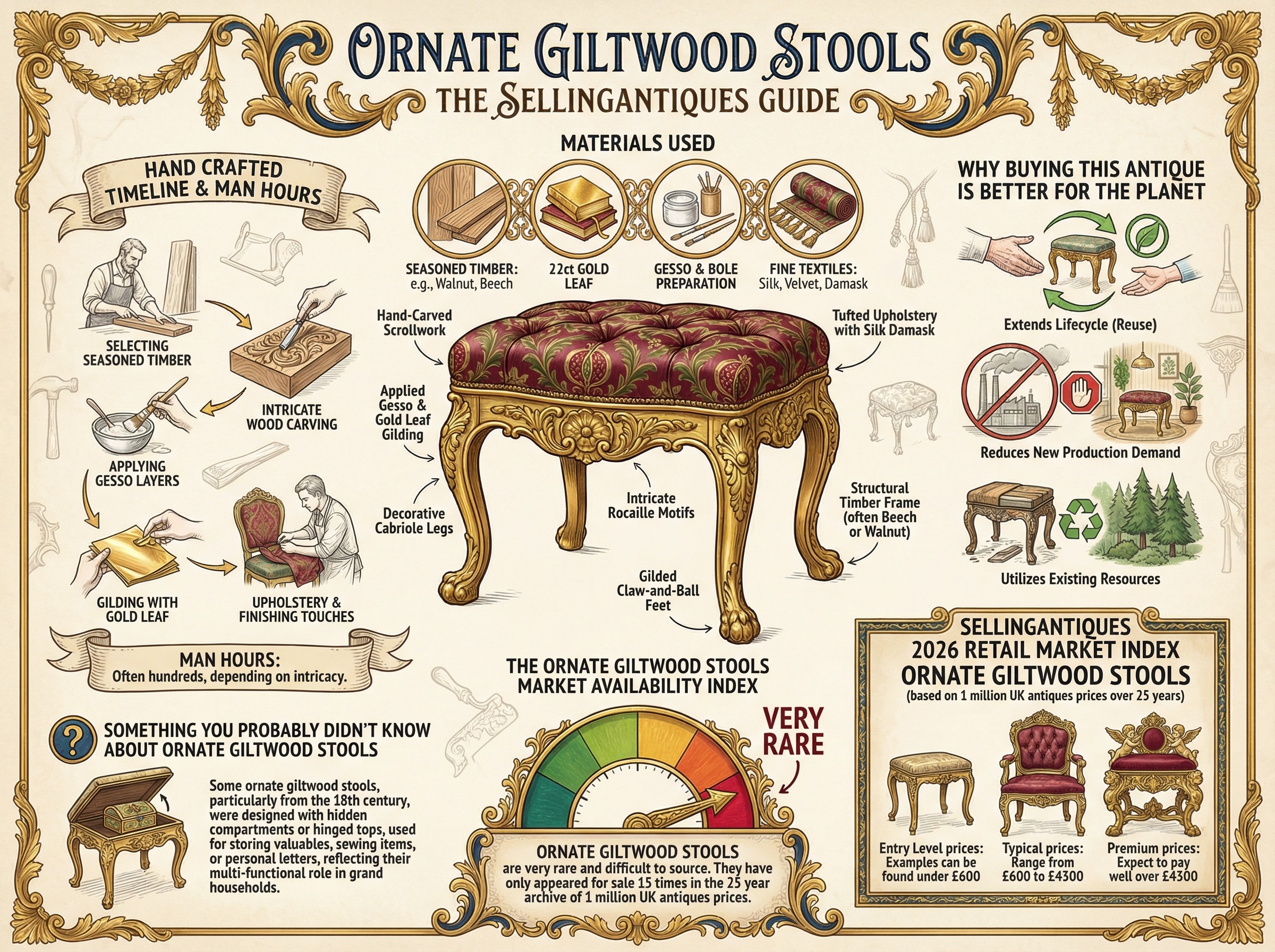 Ornate Giltwood Stools Guide Infographic
