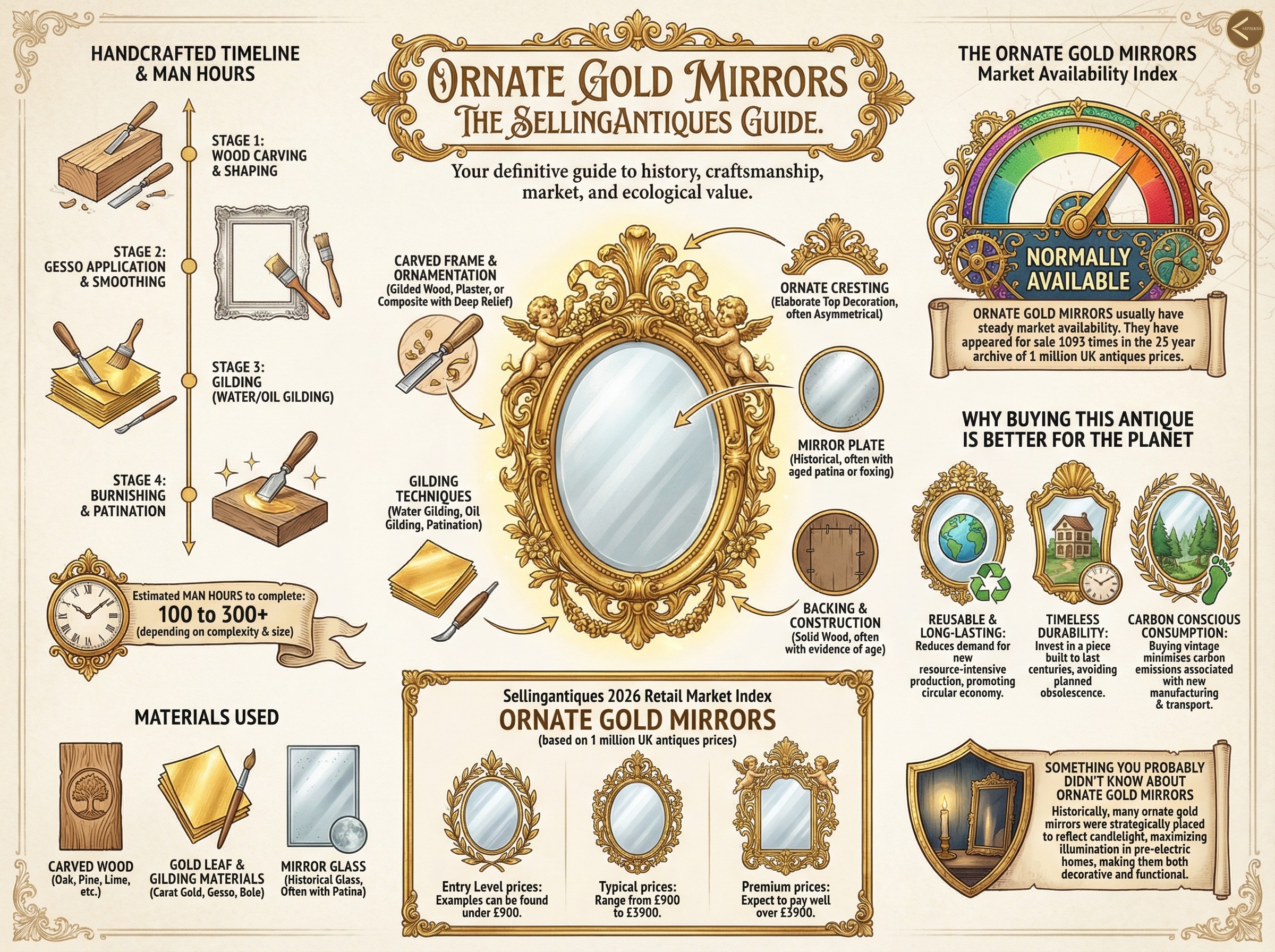 Ornate Gold Mirrors Guide Infographic