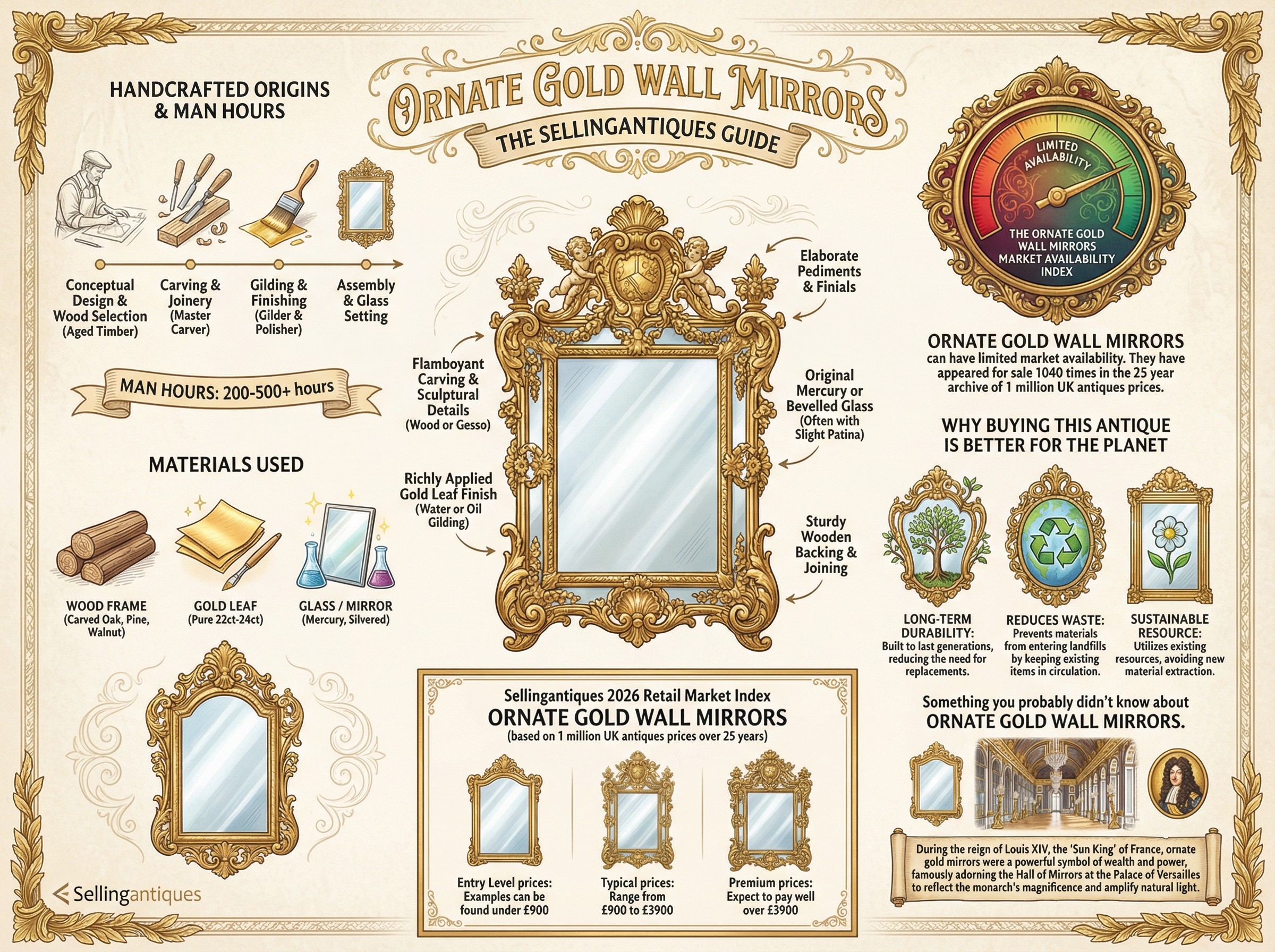 Ornate Gold Wall Mirrors Guide Infographic
