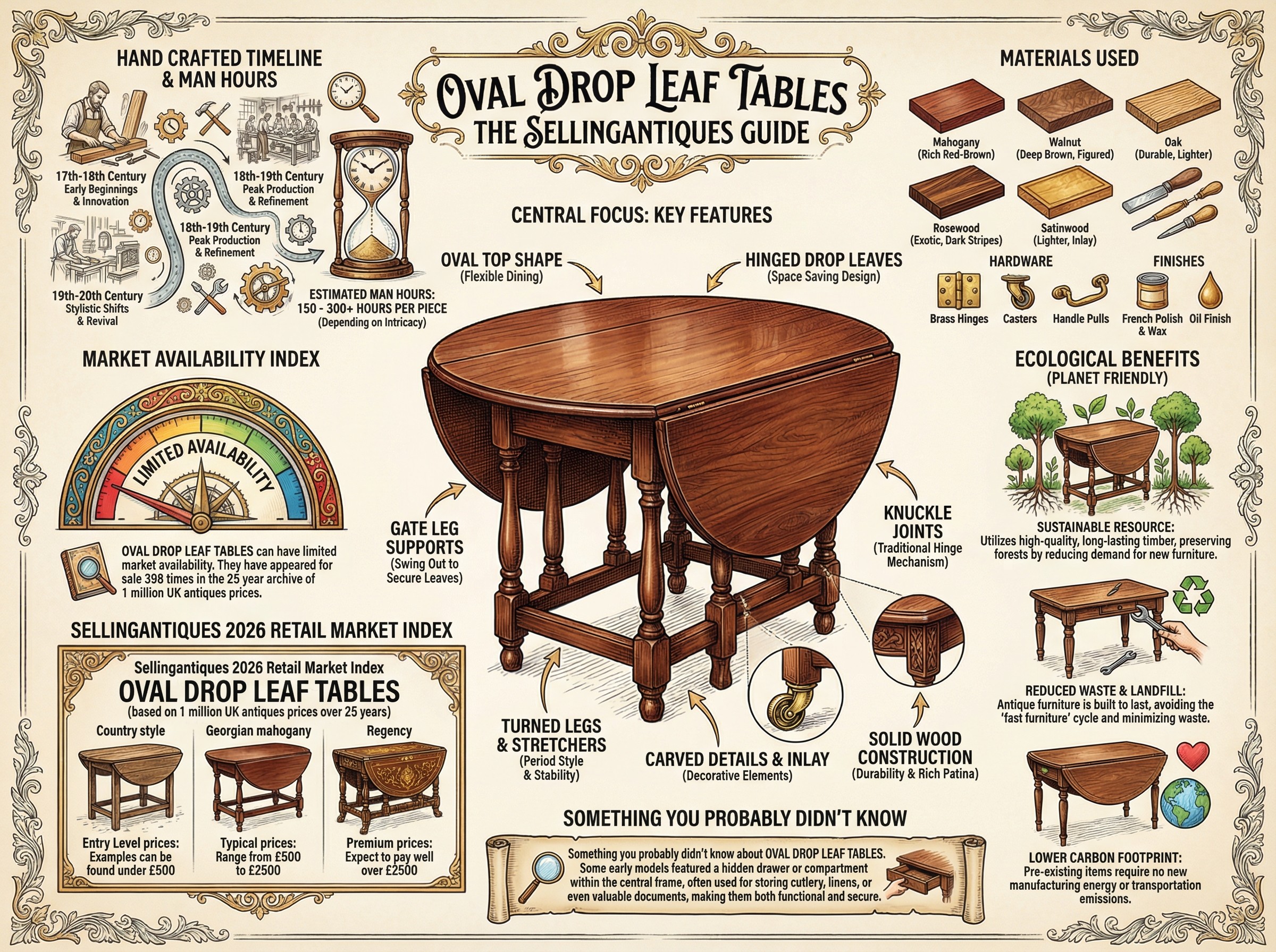 Oval Drop Leaf Tables Guide Infographic