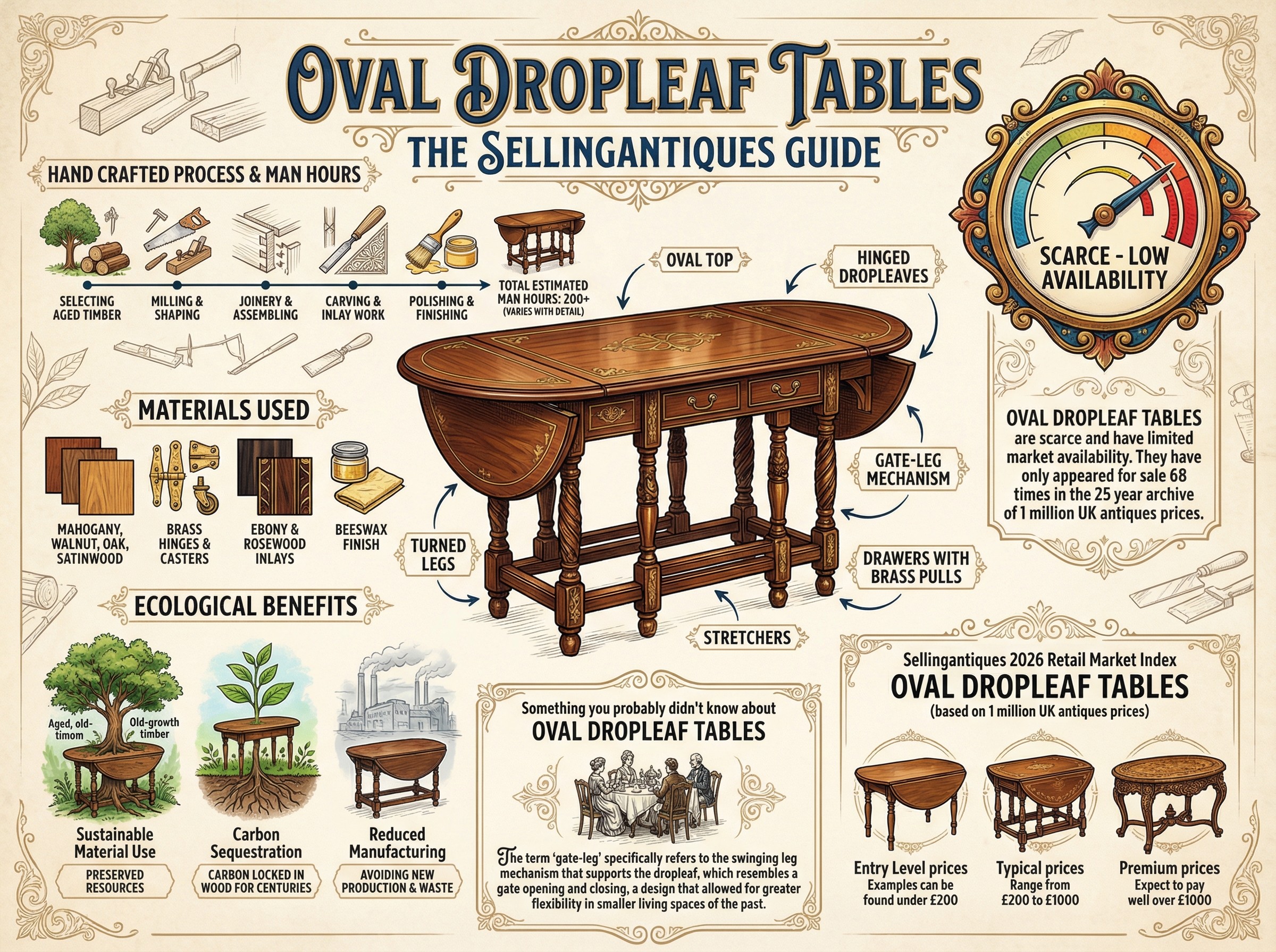 Oval Dropleaf Tables Guide Infographic