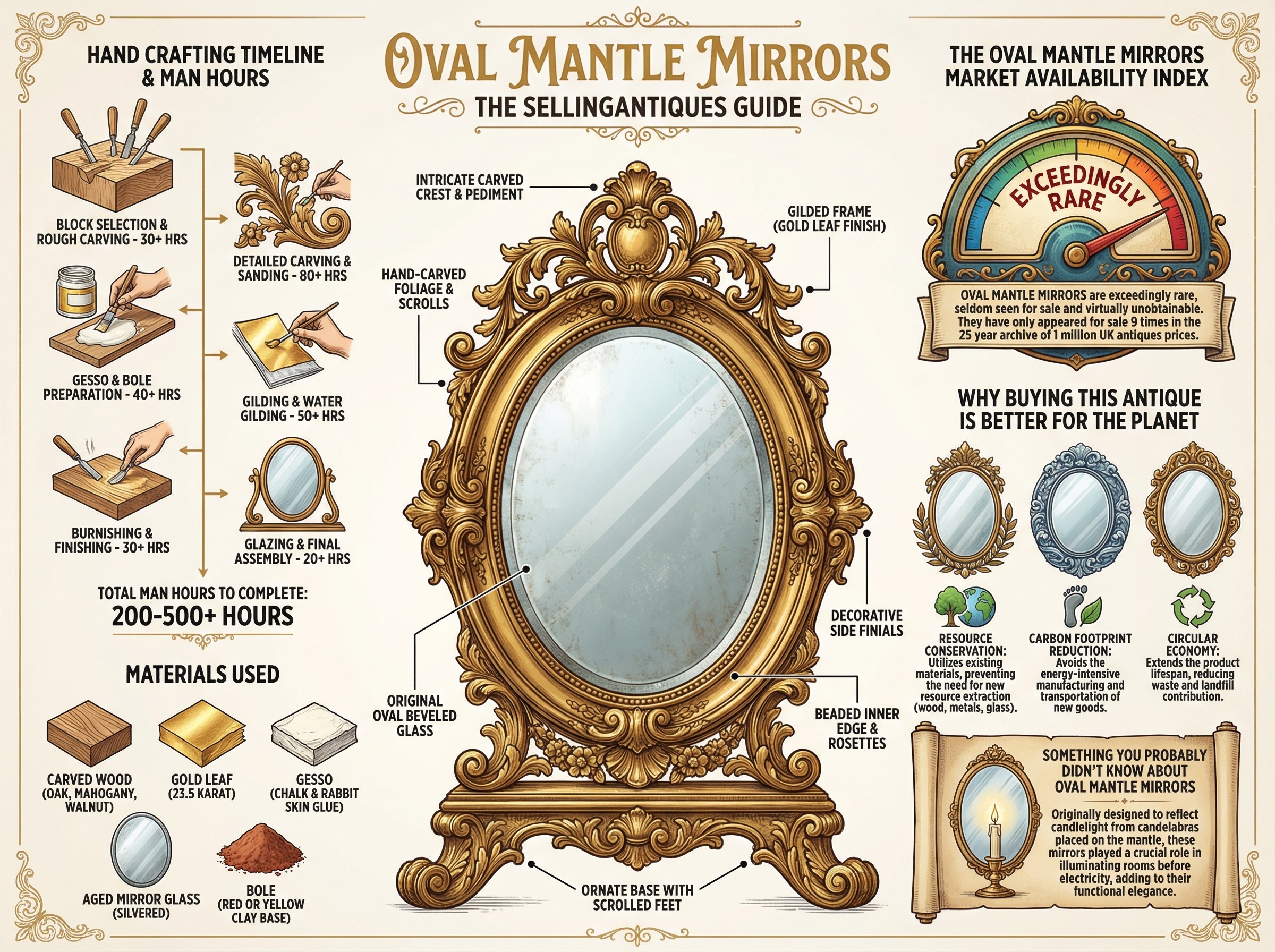 Oval Mantle Mirrors Guide Infographic