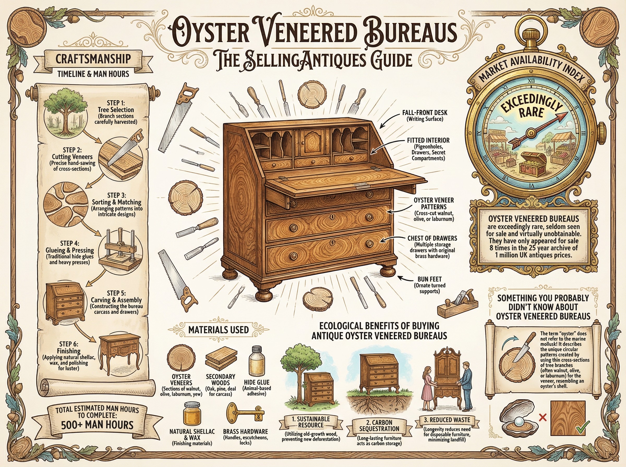 Oyster Veneered Bureaus Guide Infographic